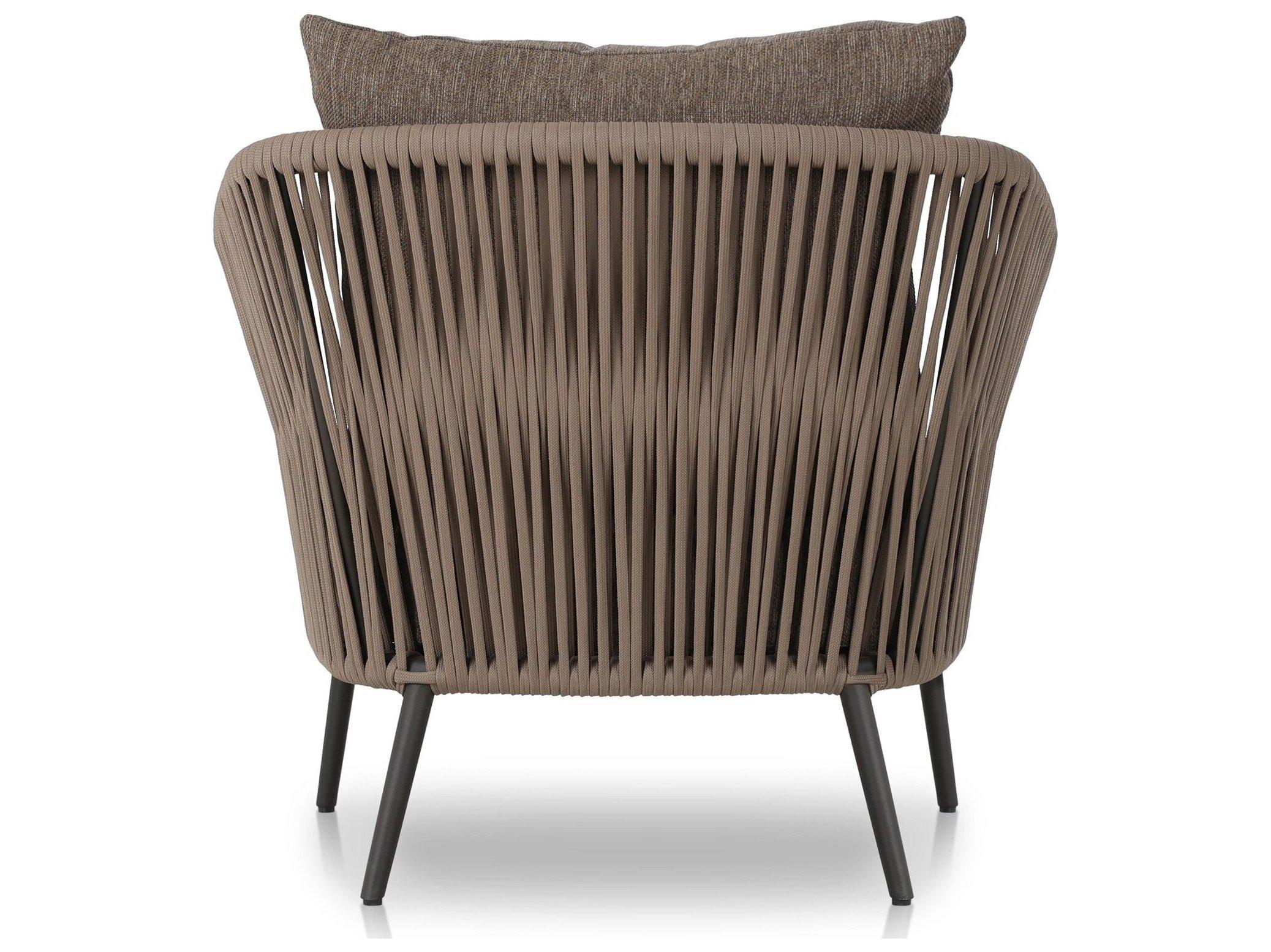 Four Hands Outdoor Solano Porto Bronze Aluminum Cushion Lounge Chair in Ellor Brown