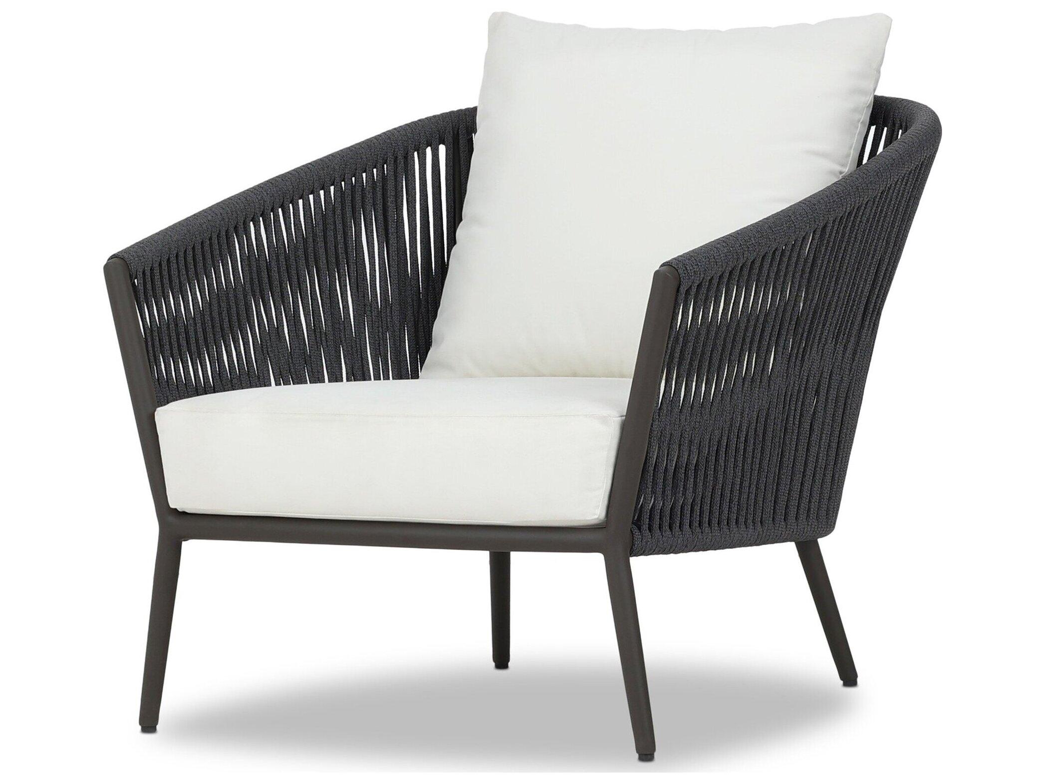 Four Hands Outdoor Solano Porto Bronze Aluminum Cushion Lounge Chair in Arashi Salt