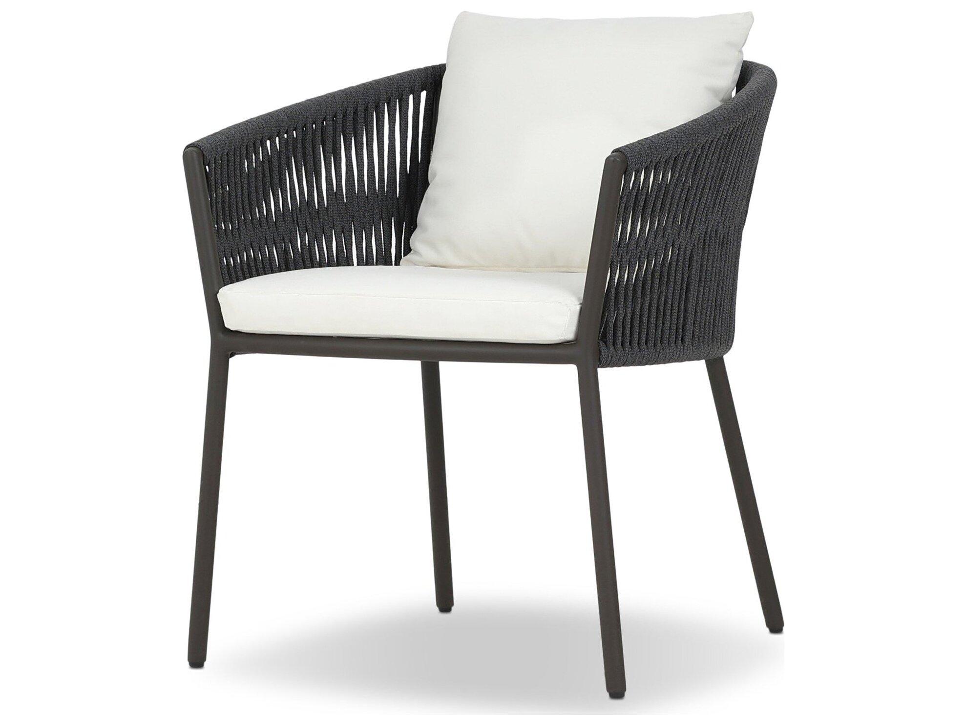 Four Hands Outdoor Solano Porto Bronze Aluminum Cushion Dining Arm Chair in Arashi Salt