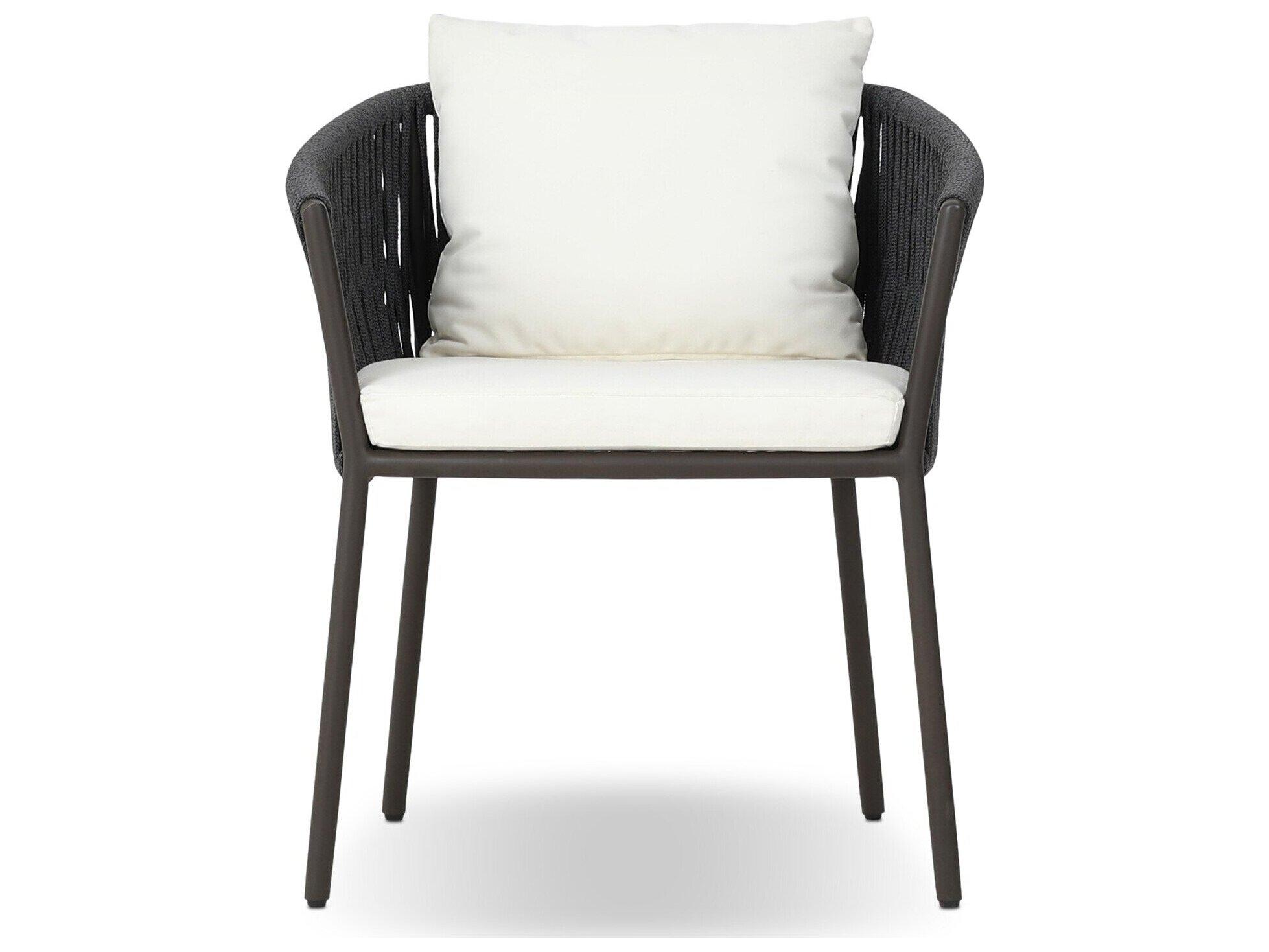 Four Hands Outdoor Solano Porto Bronze Aluminum Cushion Dining Arm Chair in Arashi Salt