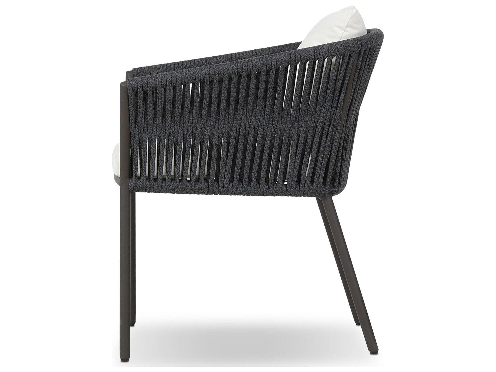 Four Hands Outdoor Solano Porto Bronze Aluminum Cushion Dining Arm Chair in Arashi Salt