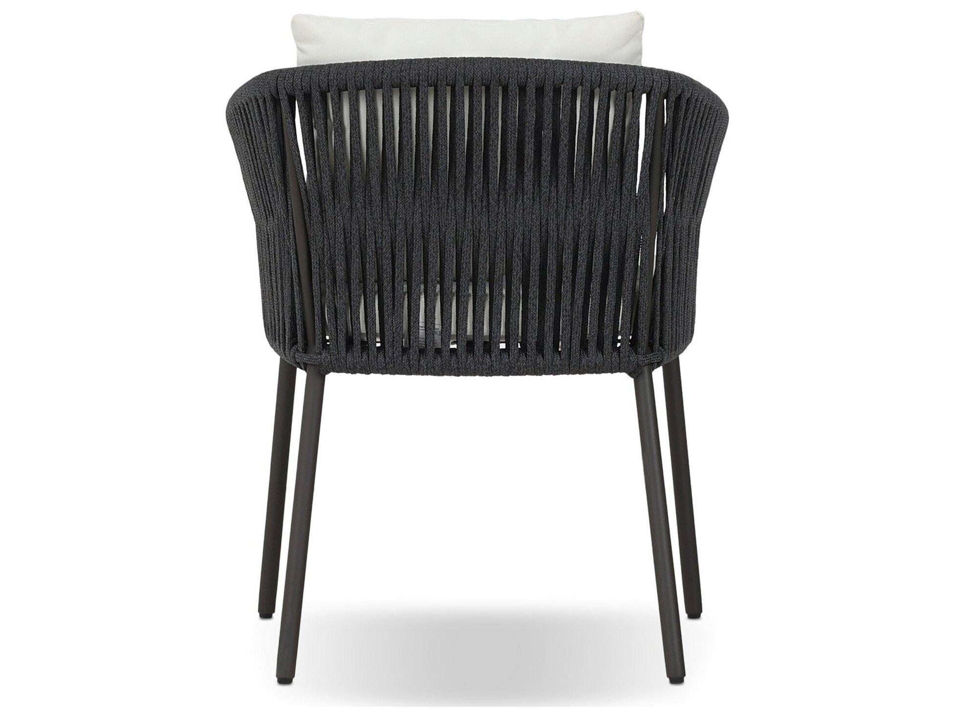 Four Hands Outdoor Solano Porto Bronze Aluminum Cushion Dining Arm Chair in Arashi Salt