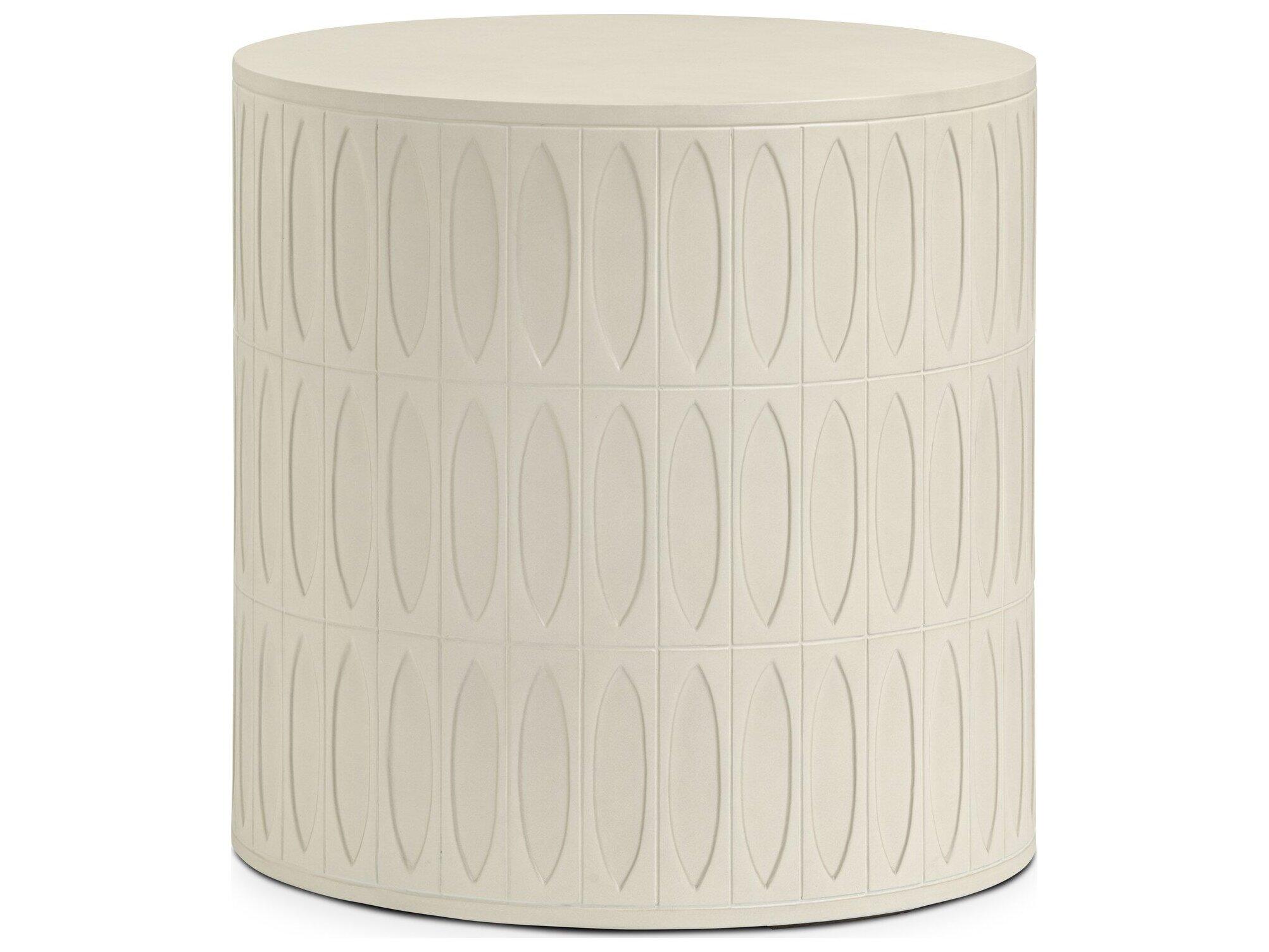 Four Hands Outdoor Thayer White Round Concrete End Table