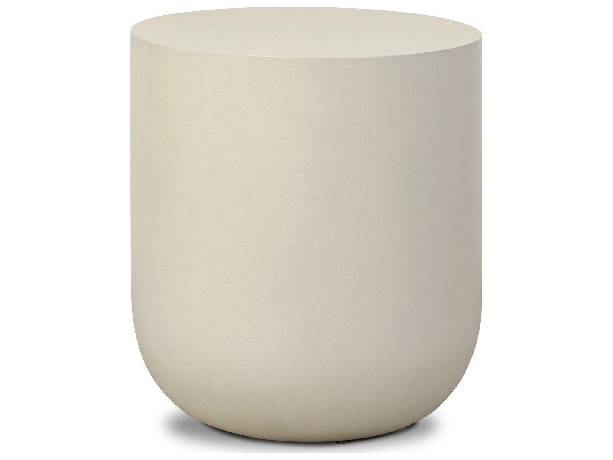Four Hands Outdoor Thayer White Round Concrete End Table