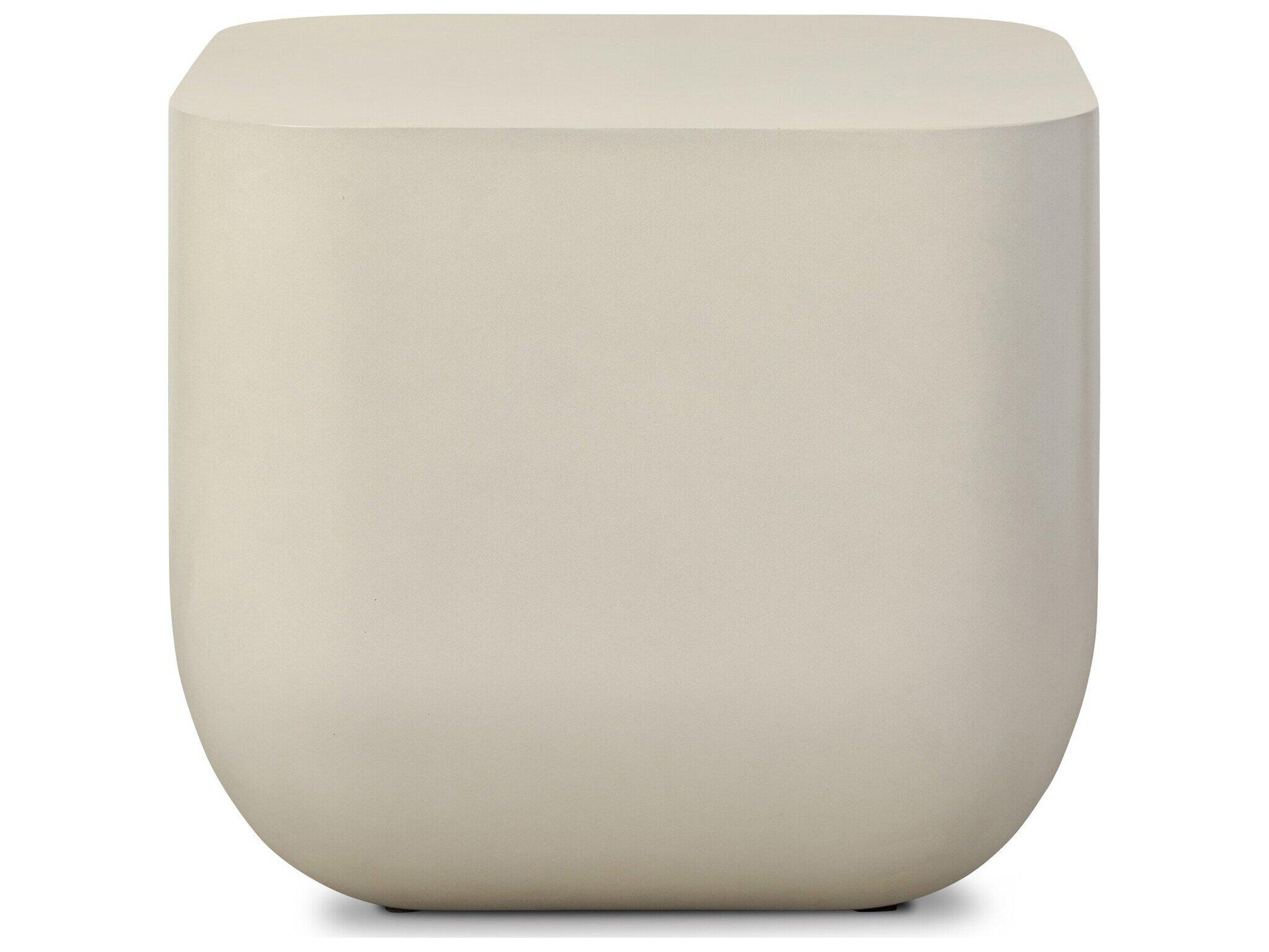 Four Hands Outdoor Thayer White Square Concrete End Table