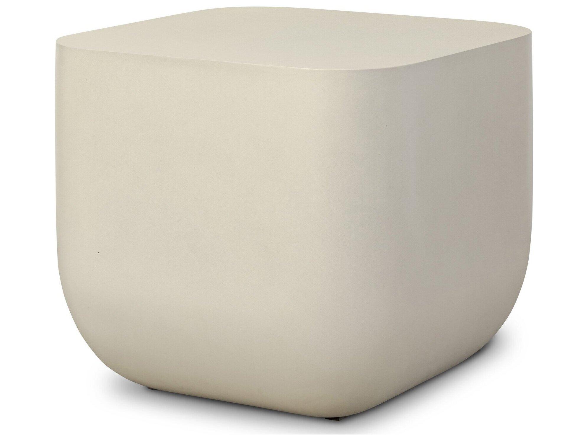 Four Hands Outdoor Thayer White Square Concrete End Table