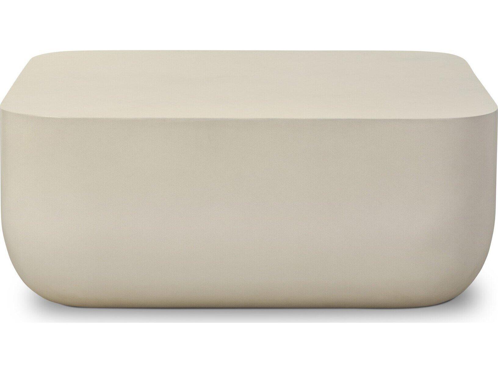 Four Hands Outdoor Thayer White Square Concrete Coffee Table
