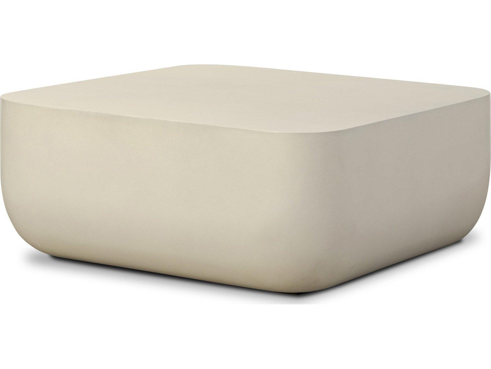 Four Hands Outdoor Thayer White Square Concrete Coffee Table
