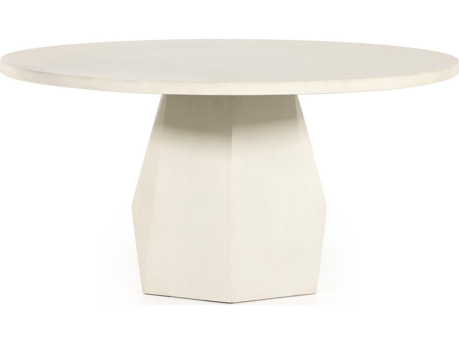 Four Hands Outdoor Thayer Bowman White Concrete 60" Round Dining Table