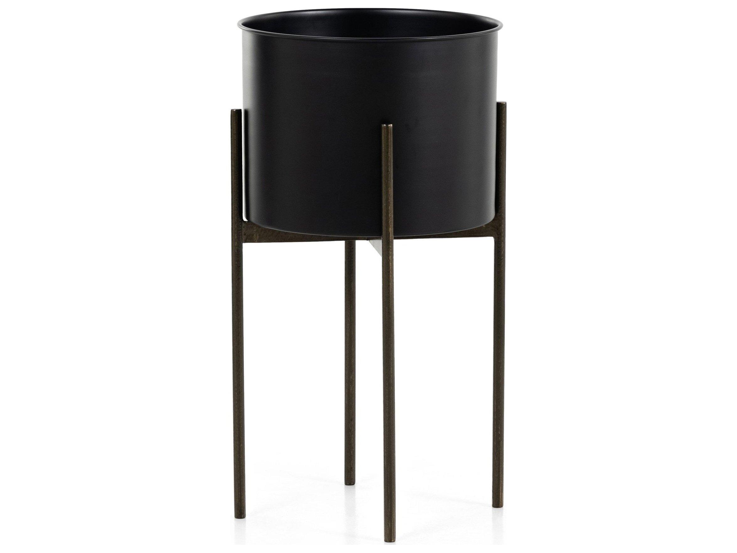 Four Hands Outdoor Marlow Matte Black Iron Planter