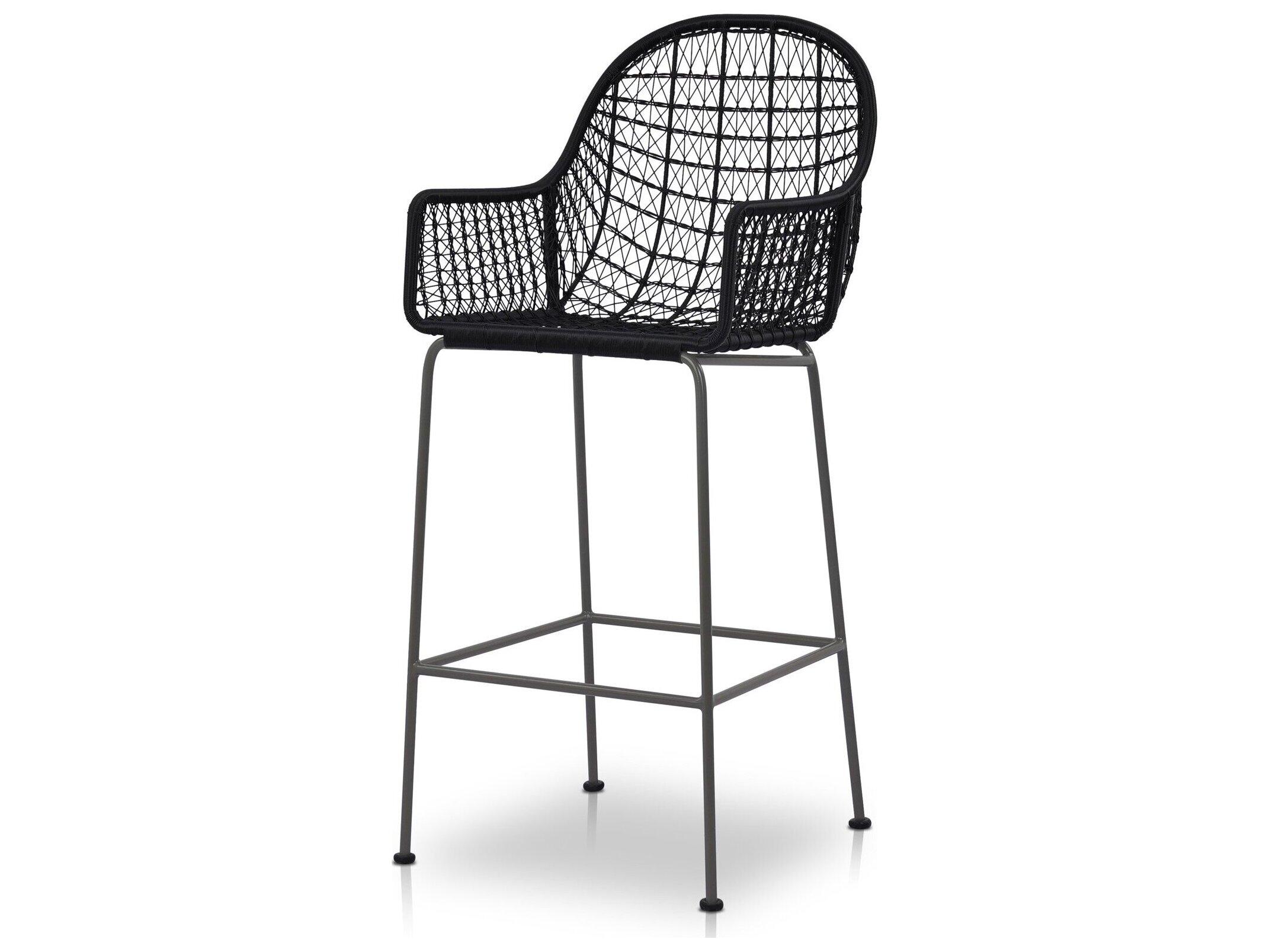 Four Hands Outdoor Grass Roots Wicker Bar Stool