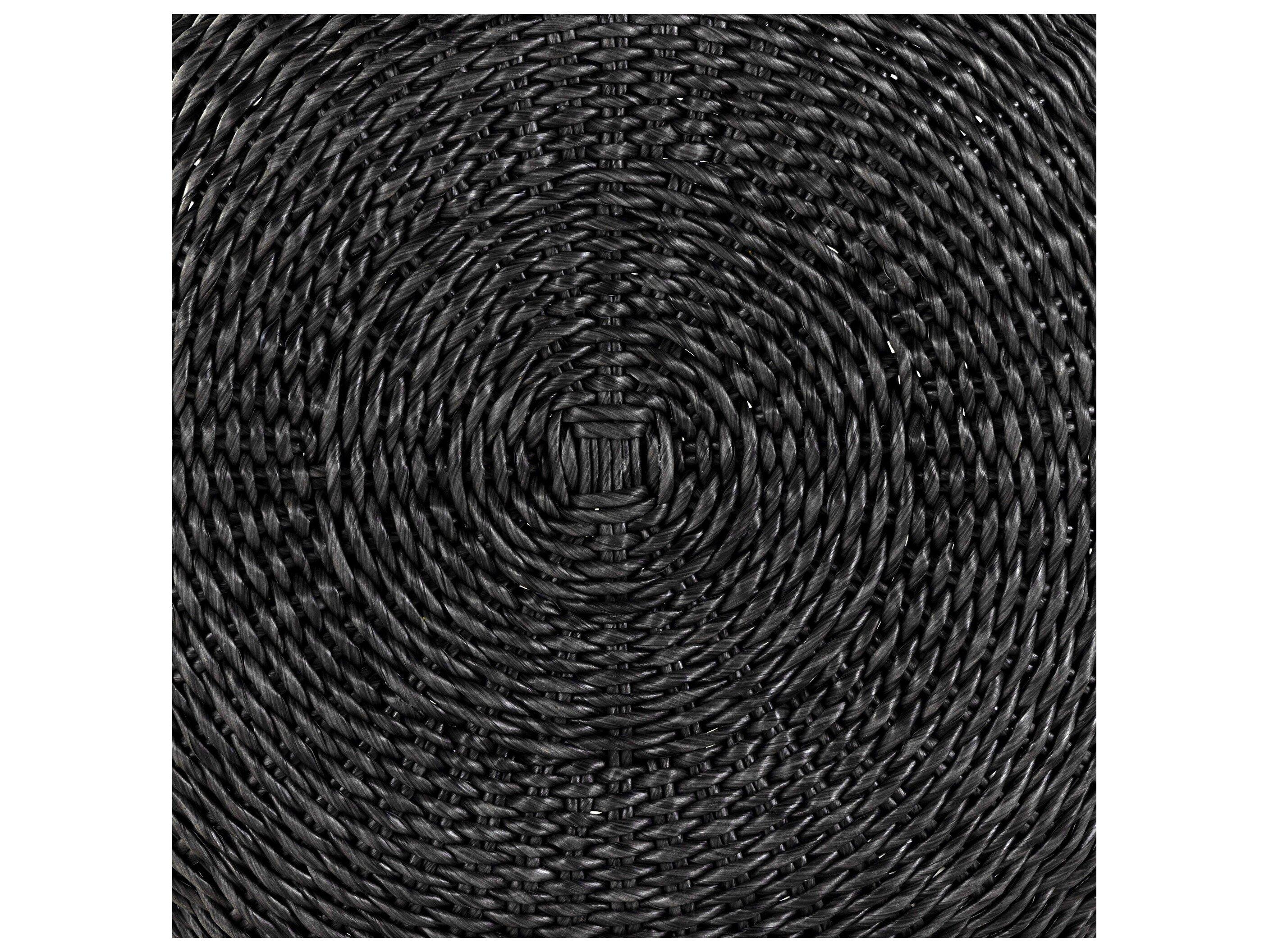 Four Hands Outdoor Grass Roots Vintage Coal Ottoman