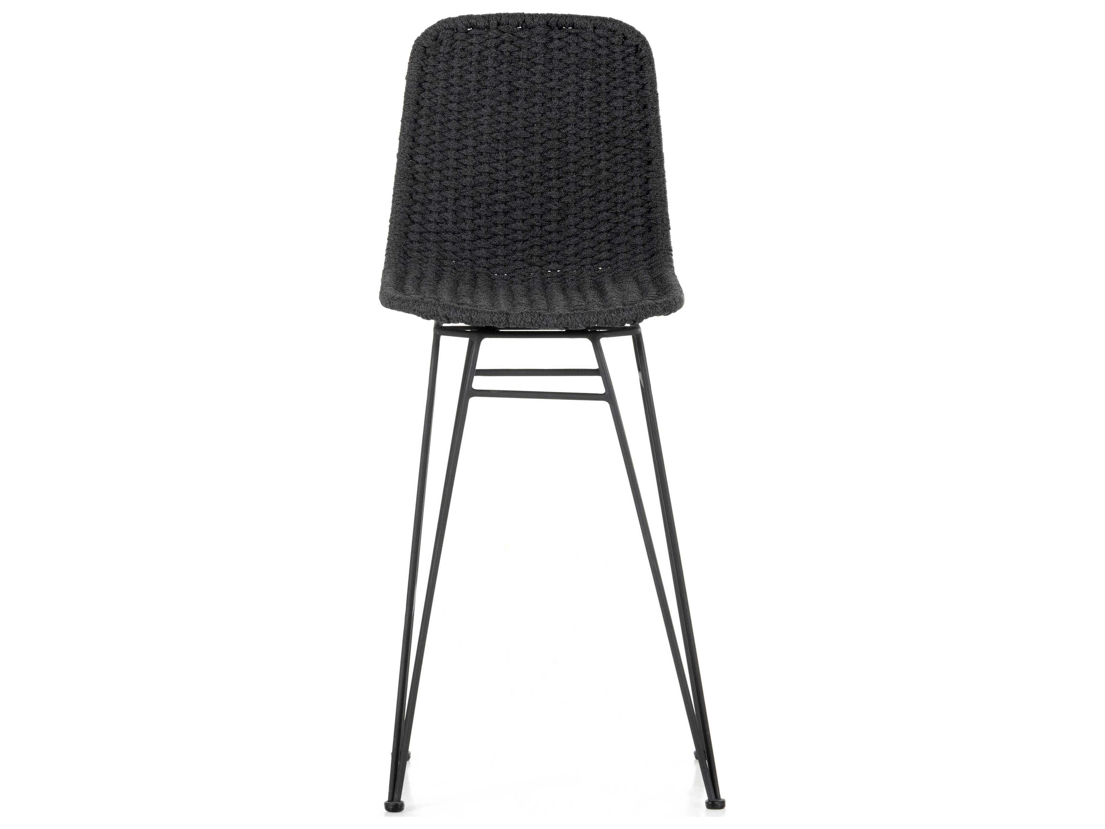 Luxecor Globetrotter Outdoor Charcoal Iron / Thick Dark Grey Rope Bar Stool