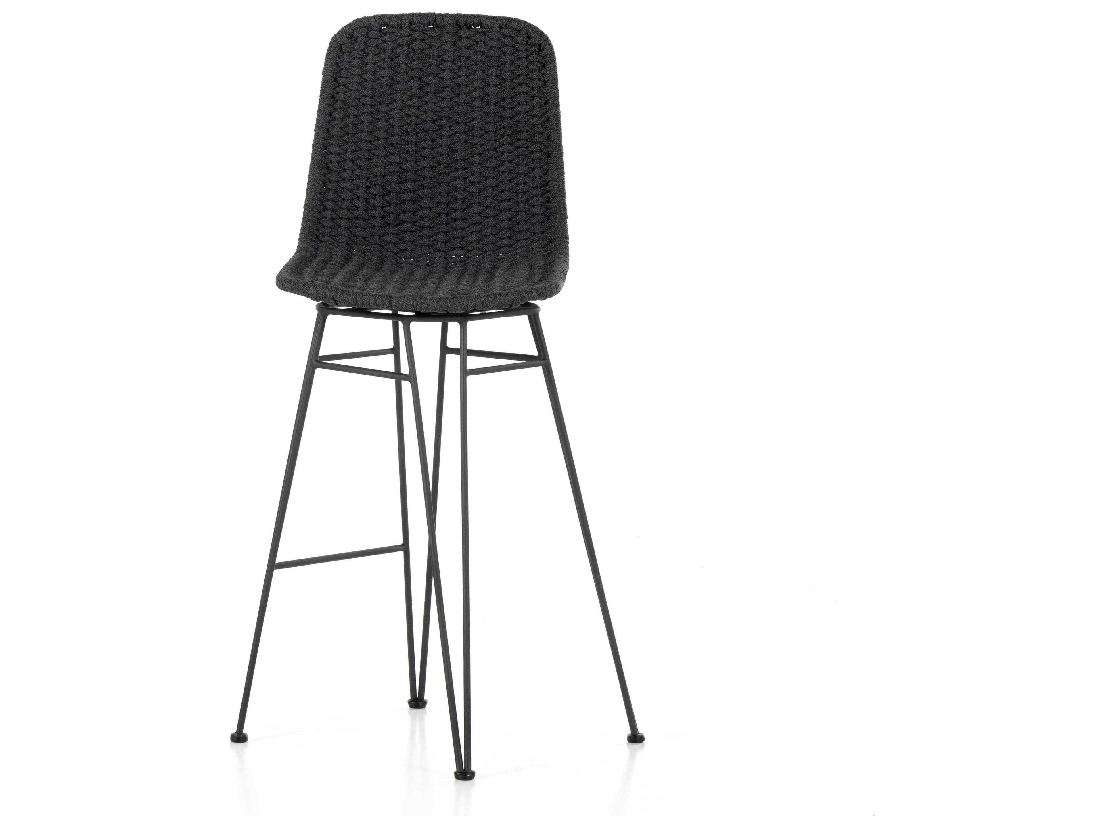 Luxecor Globetrotter Outdoor Charcoal Iron / Thick Dark Grey Rope Bar Stool