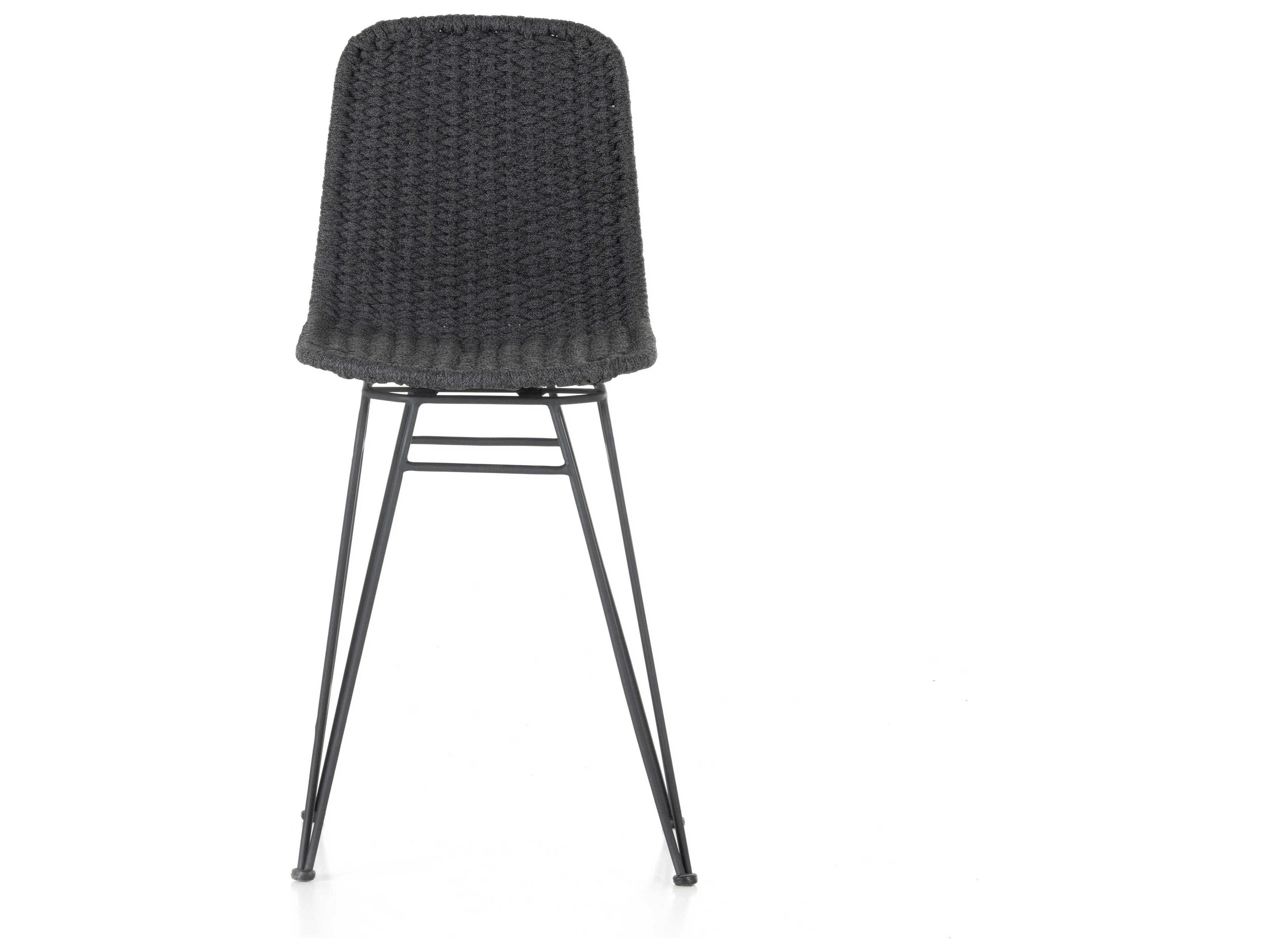 Luxecor Globetrotter Outdoor Charcoal Iron / Thick Dark Grey Rope Counter Stool