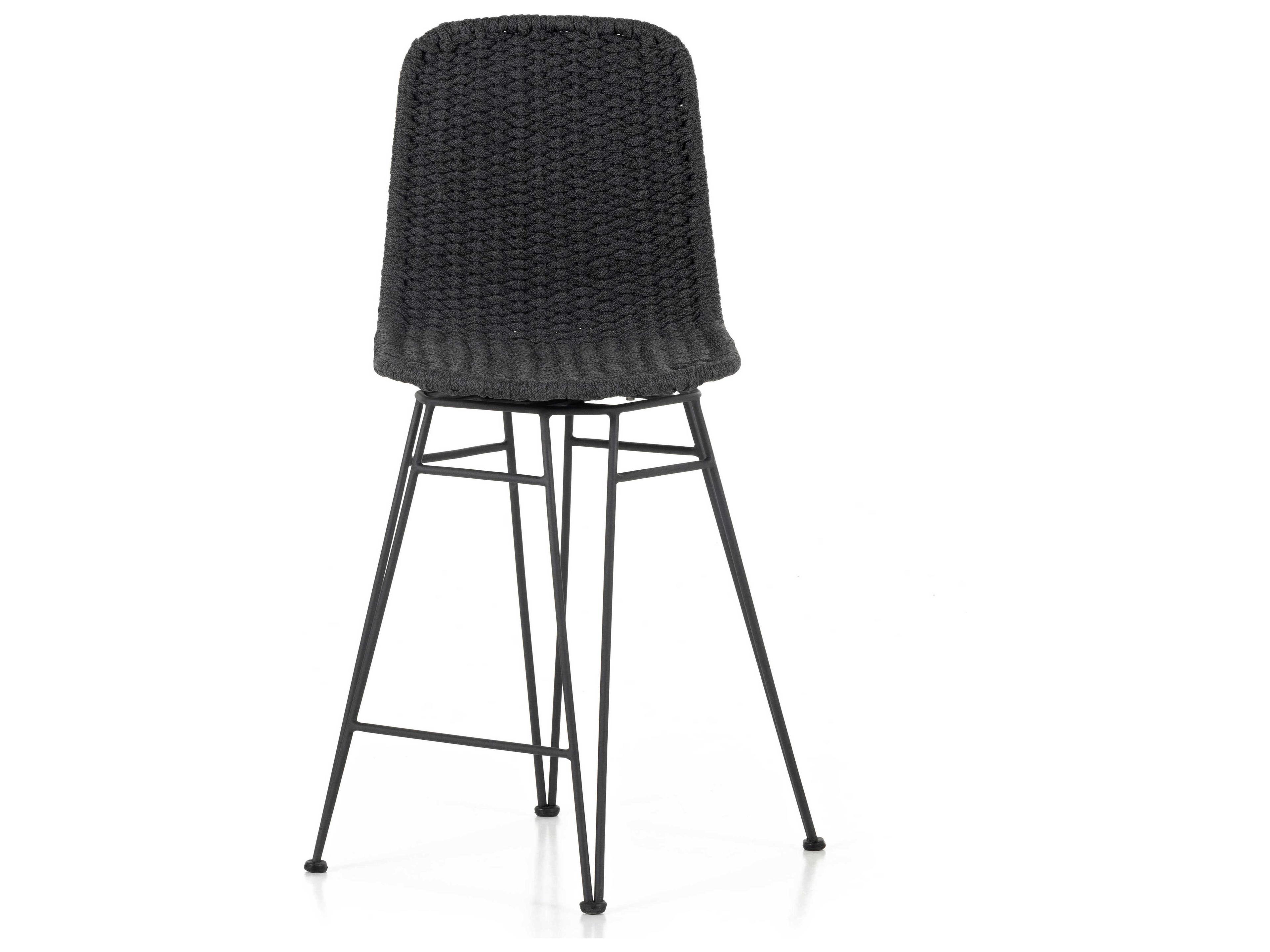 Luxecor Globetrotter Outdoor Charcoal Iron / Thick Dark Grey Rope Counter Stool