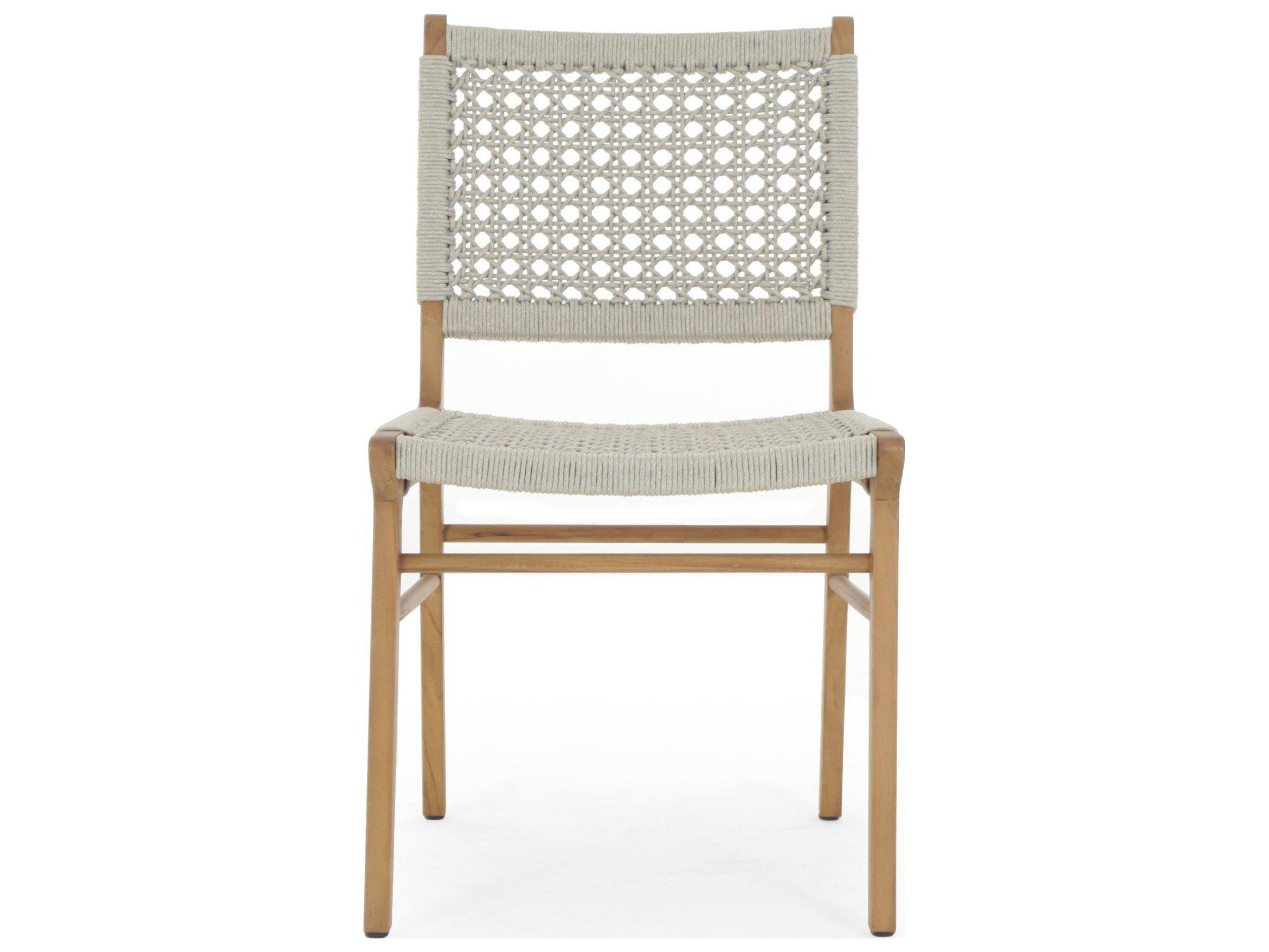 Four Hands Outdoor Solano Natural Teak / Ivory Rope Dining Chair