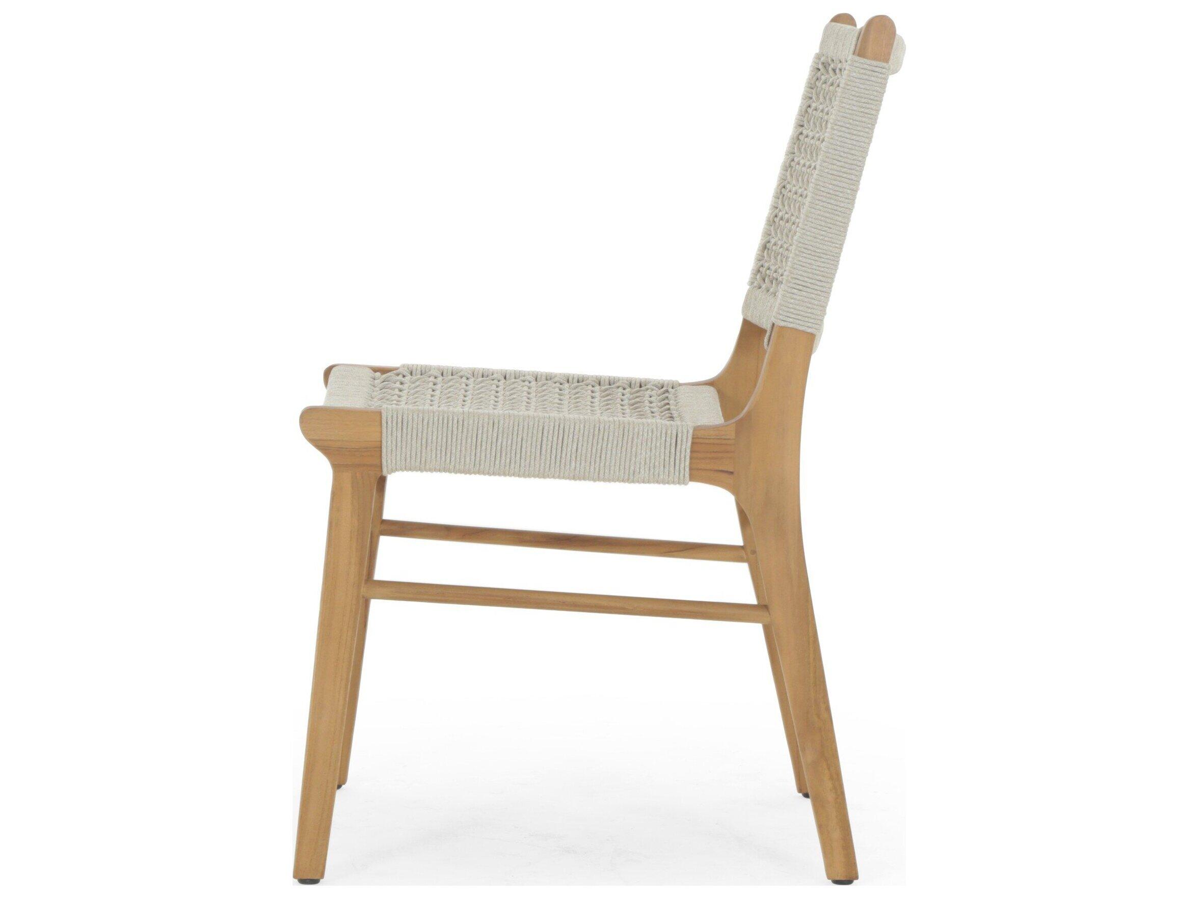 Four Hands Outdoor Solano Natural Teak / Ivory Rope Dining Chair
