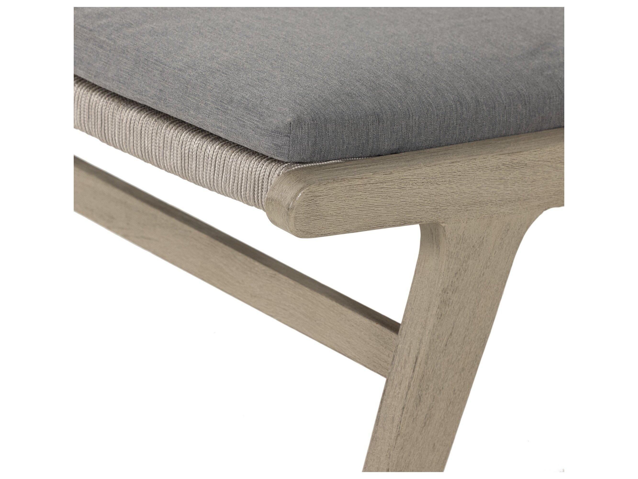 Four Hands Outdoor Solano Weathered Grey Teak / Grey Rope Lounge Chair with Heathered Grey Cushion