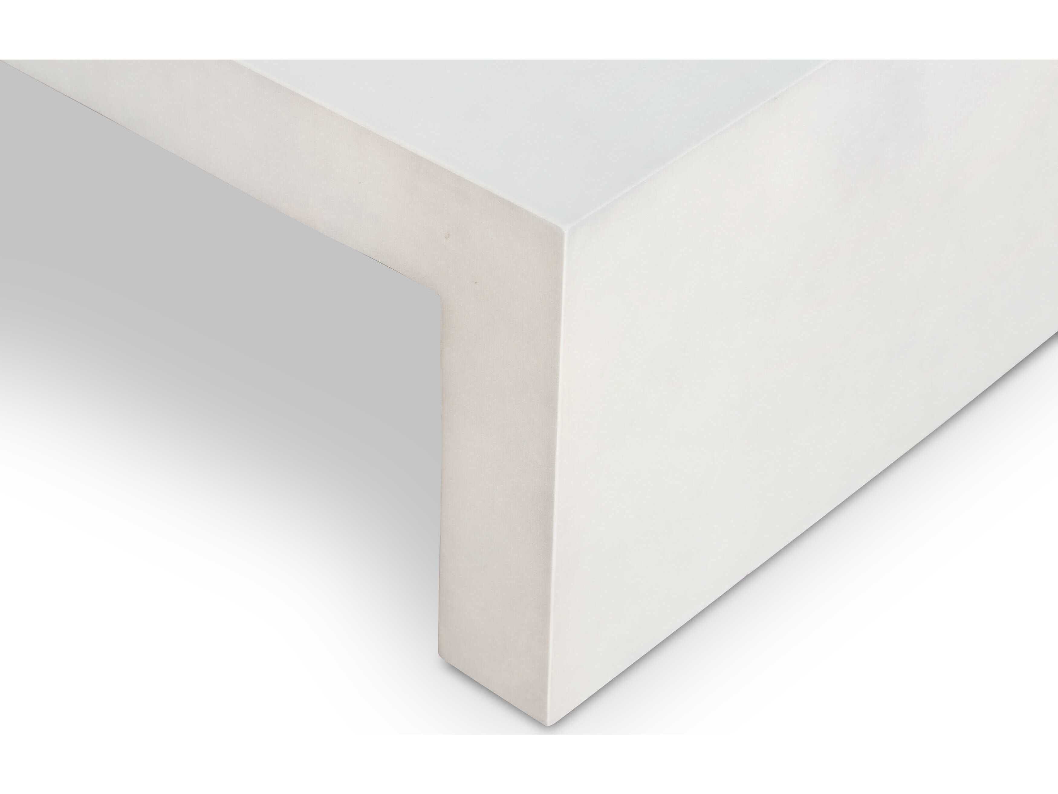Four Hands Outdoor Bina White Concrete Rectangular Coffee Table