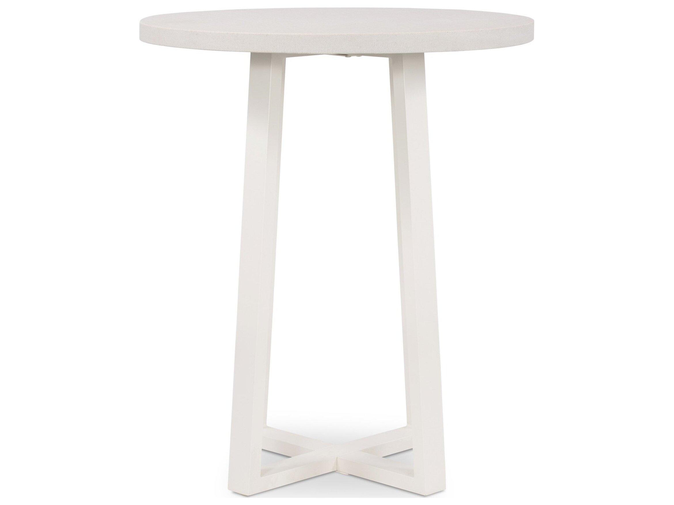 Luxecor Globetrotter Outdoor Natural White / Sand Resin Metal Stone Teak Round Counter Table