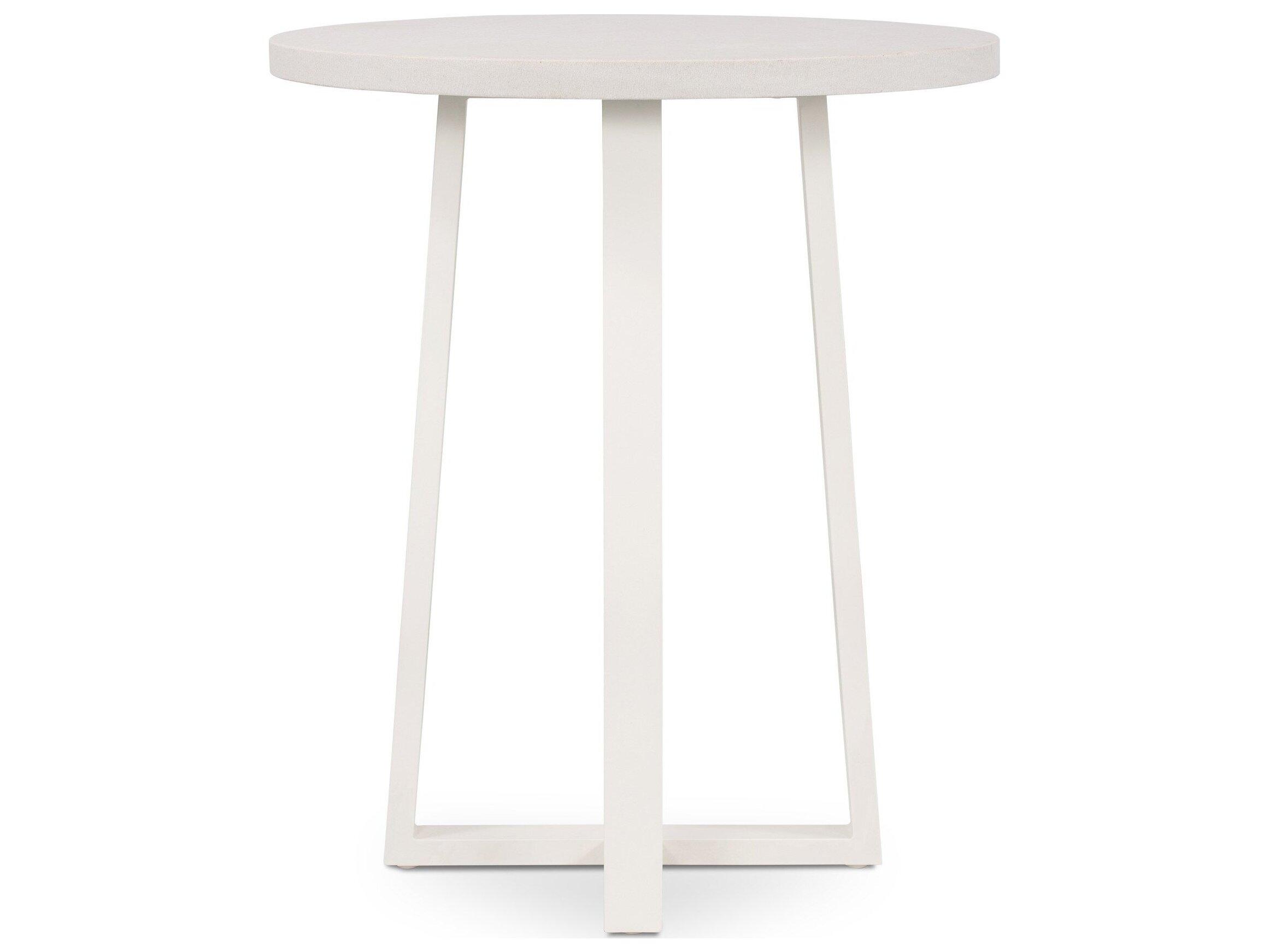 Luxecor Globetrotter Outdoor Natural White / Sand Resin Metal Stone Teak Round Counter Table