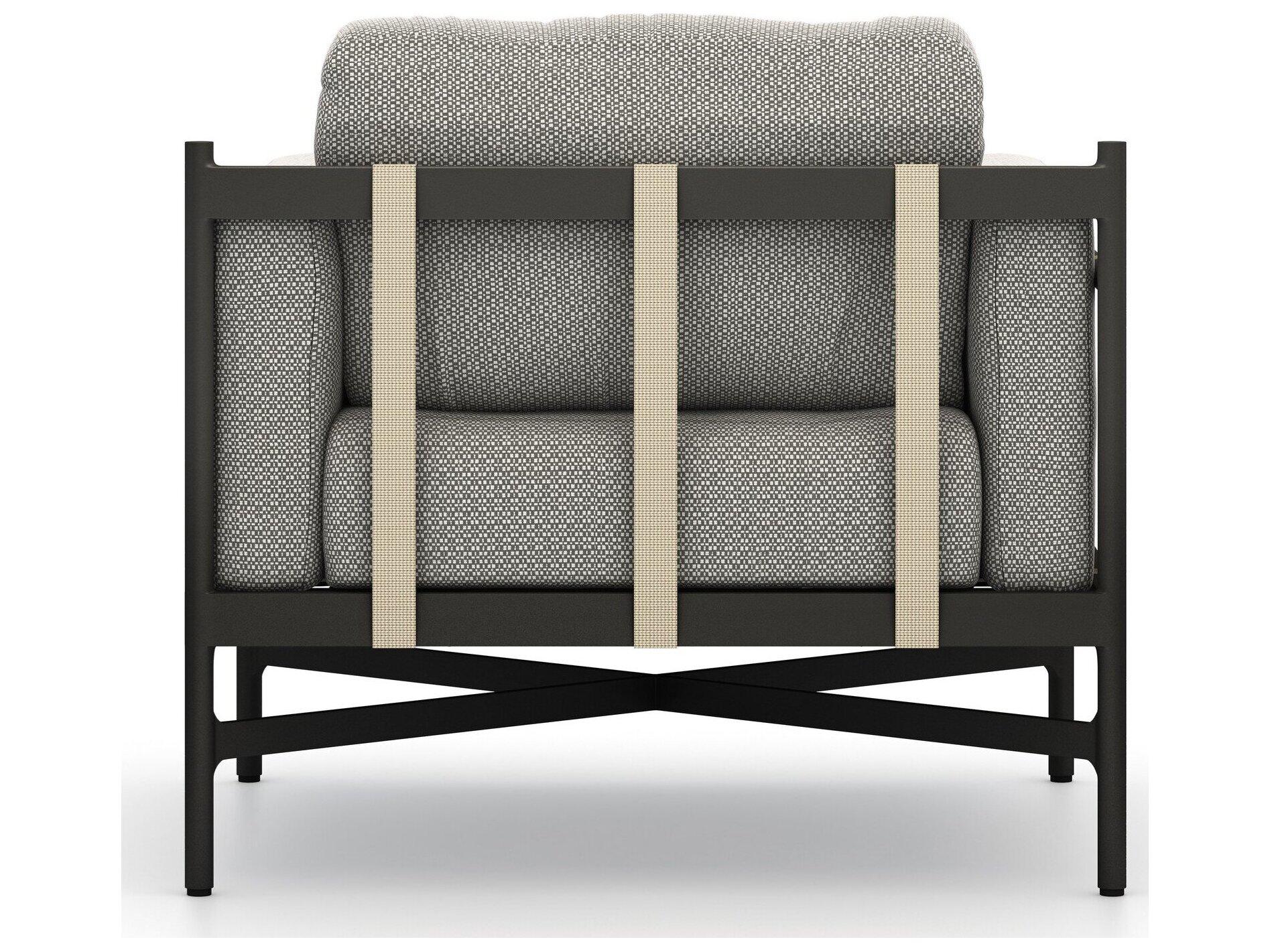 Four Hands Outdoor Solano Hearst Bronze Aluminum Cushion Lounge Chair in Faye Ash