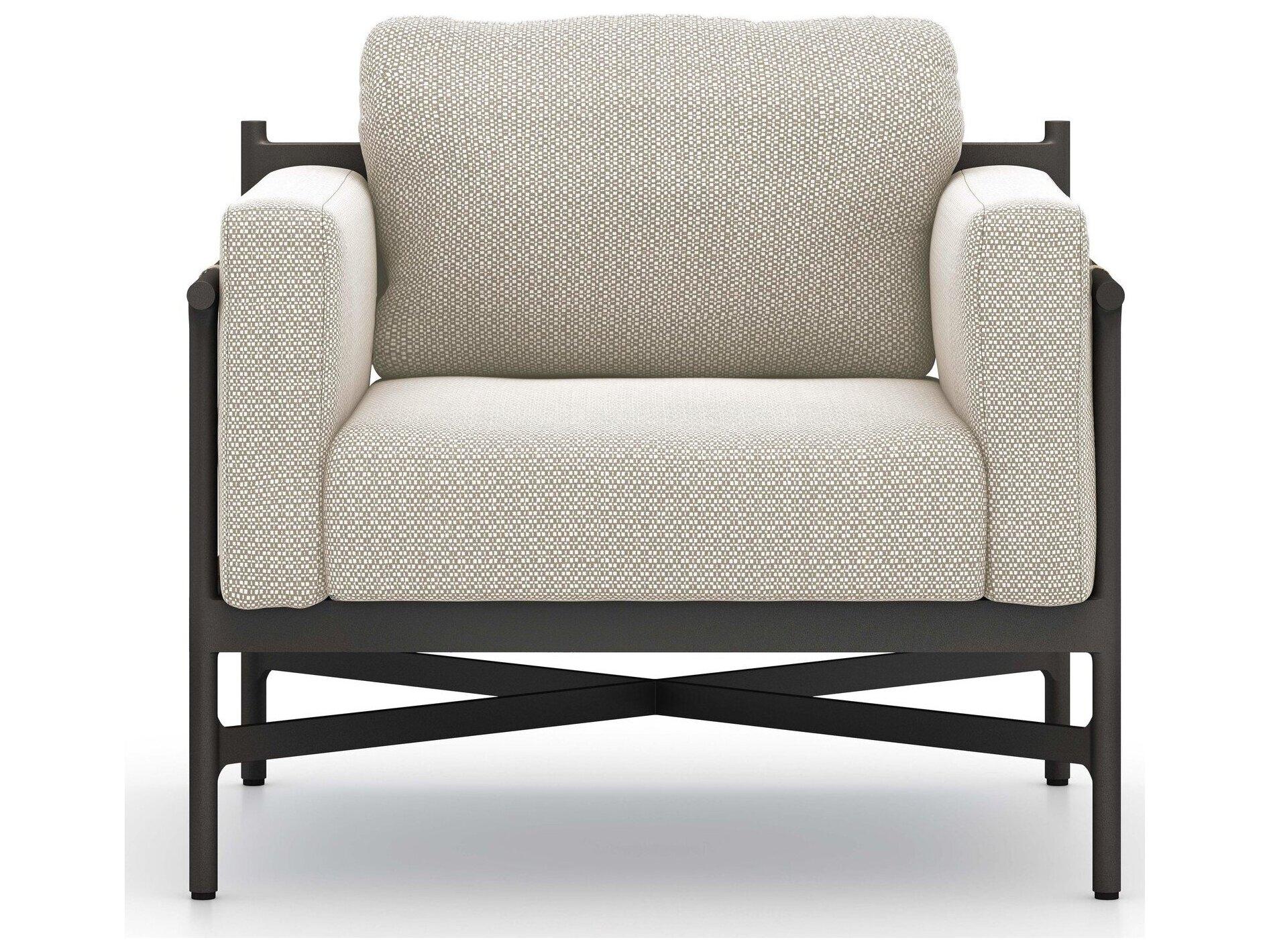 Four Hands Outdoor Solano Hearst Bronze Aluminum Cushion Lounge Chair in Faye Sand