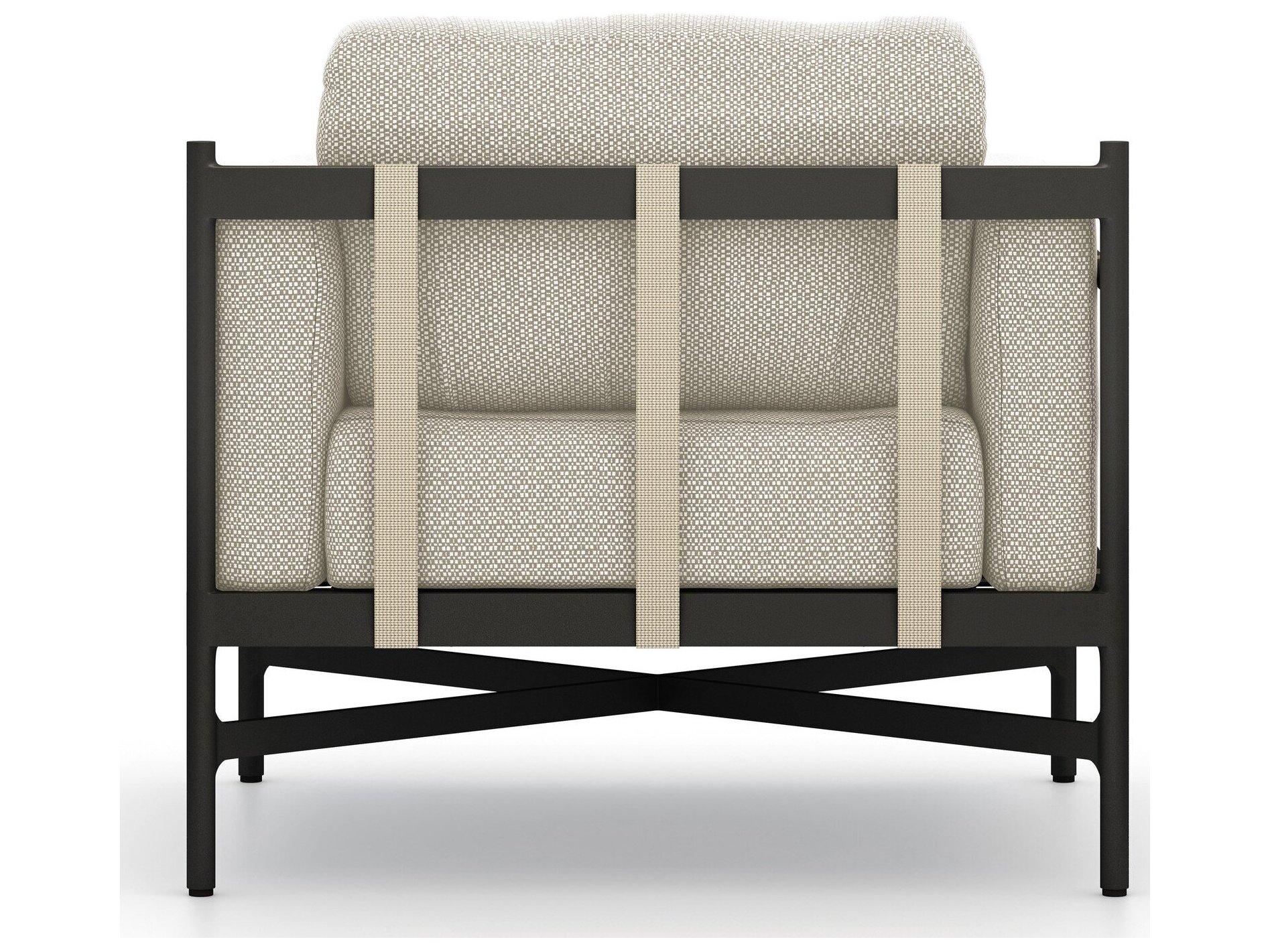 Four Hands Outdoor Solano Hearst Bronze Aluminum Cushion Lounge Chair in Faye Sand