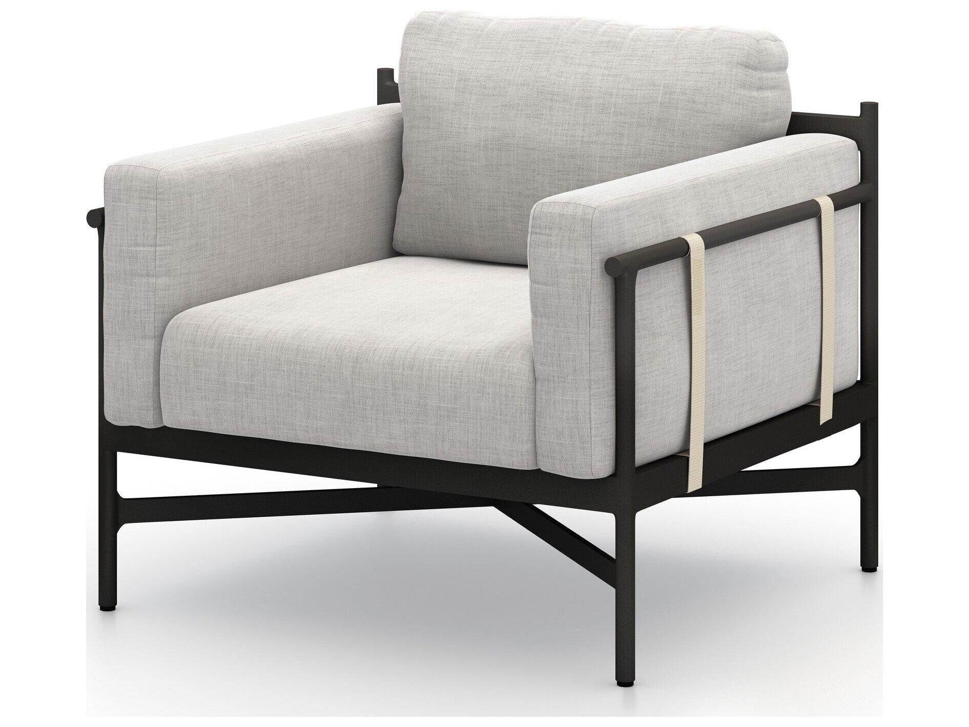 Four Hands Outdoor Solano Hearst Bronze Aluminum Cushion Lounge Chair in Venao Grey