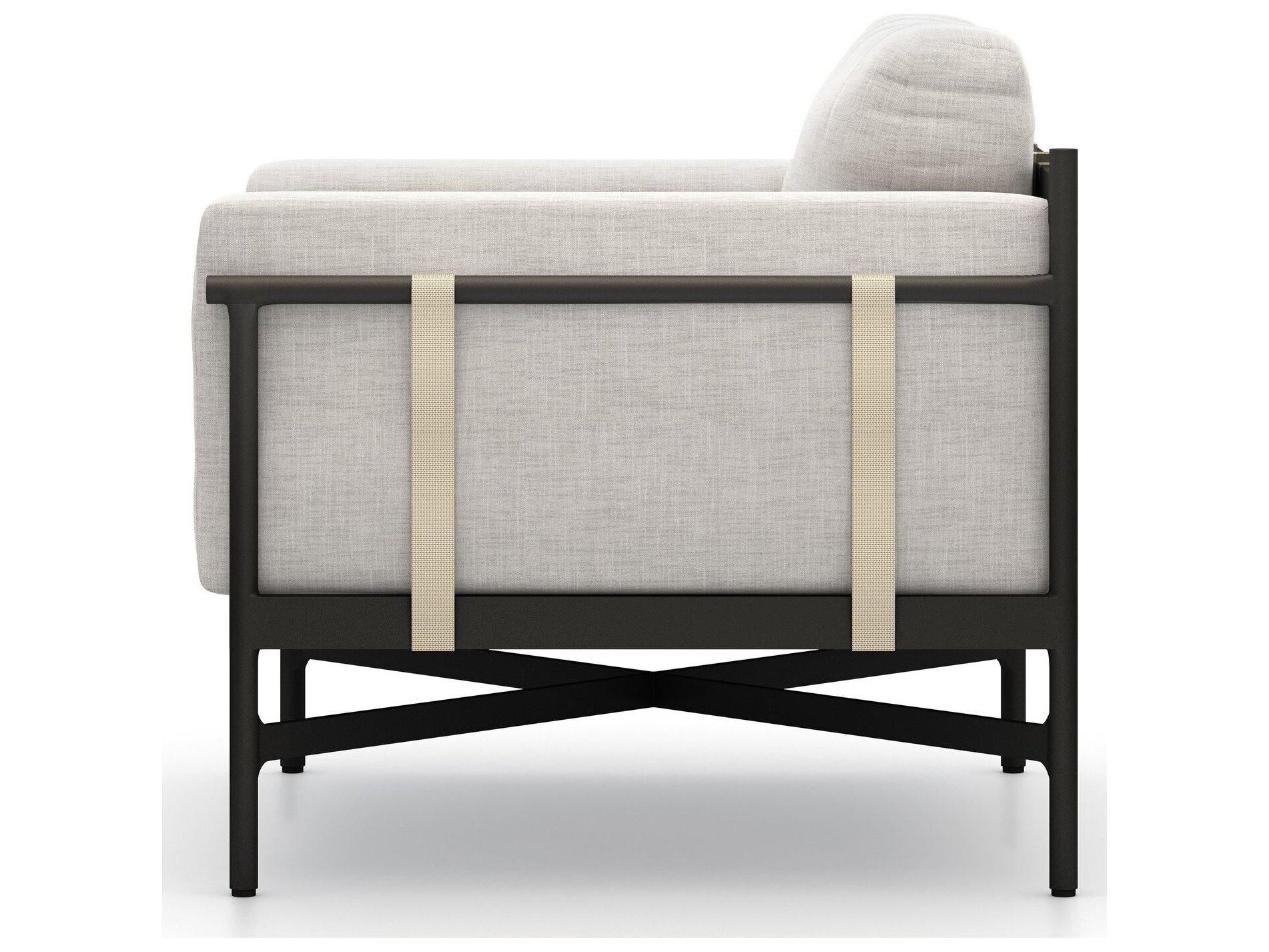 Four Hands Outdoor Solano Hearst Bronze Aluminum Cushion Lounge Chair in Venao Grey