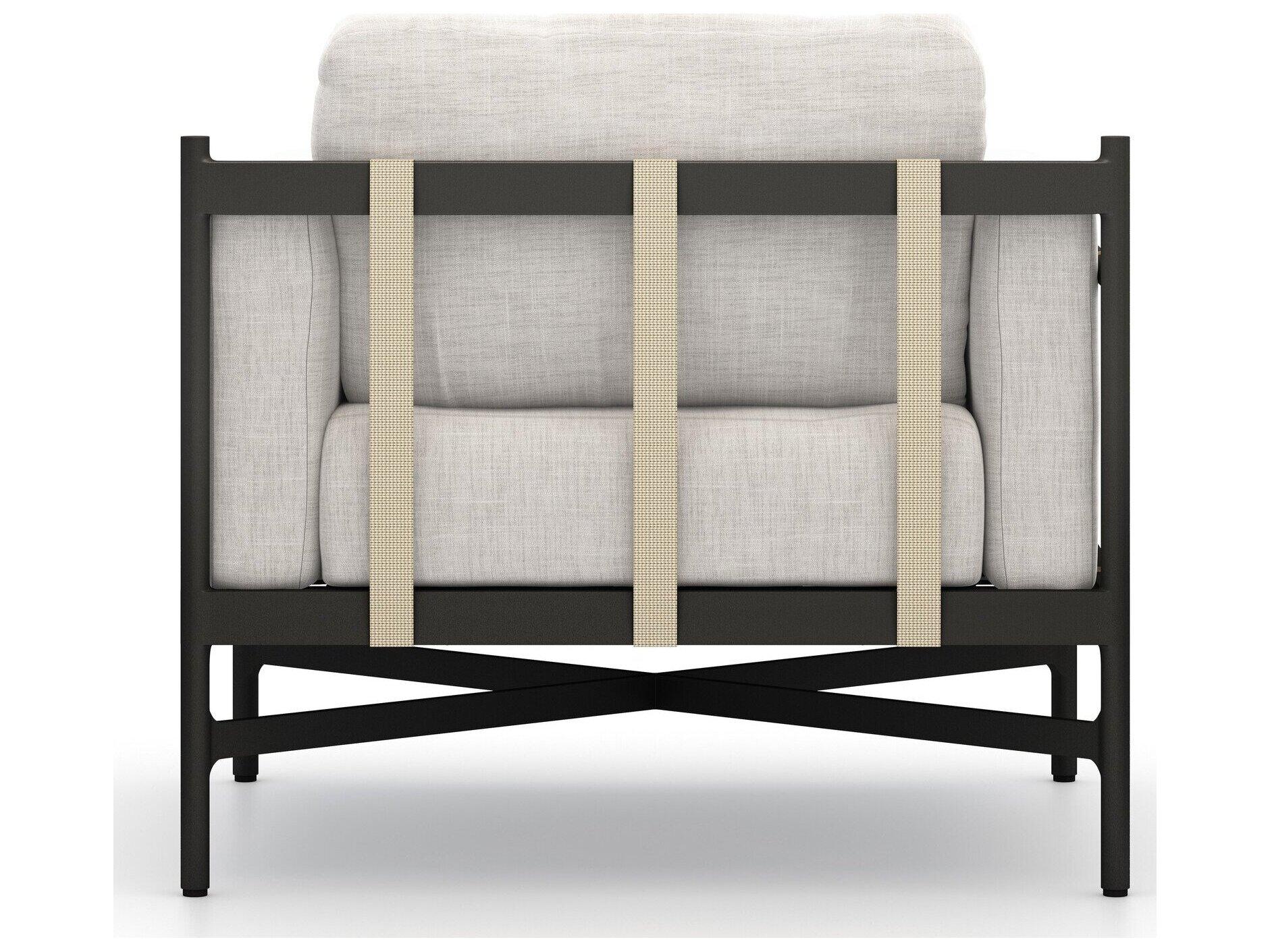 Four Hands Outdoor Solano Hearst Bronze Aluminum Cushion Lounge Chair in Venao Grey