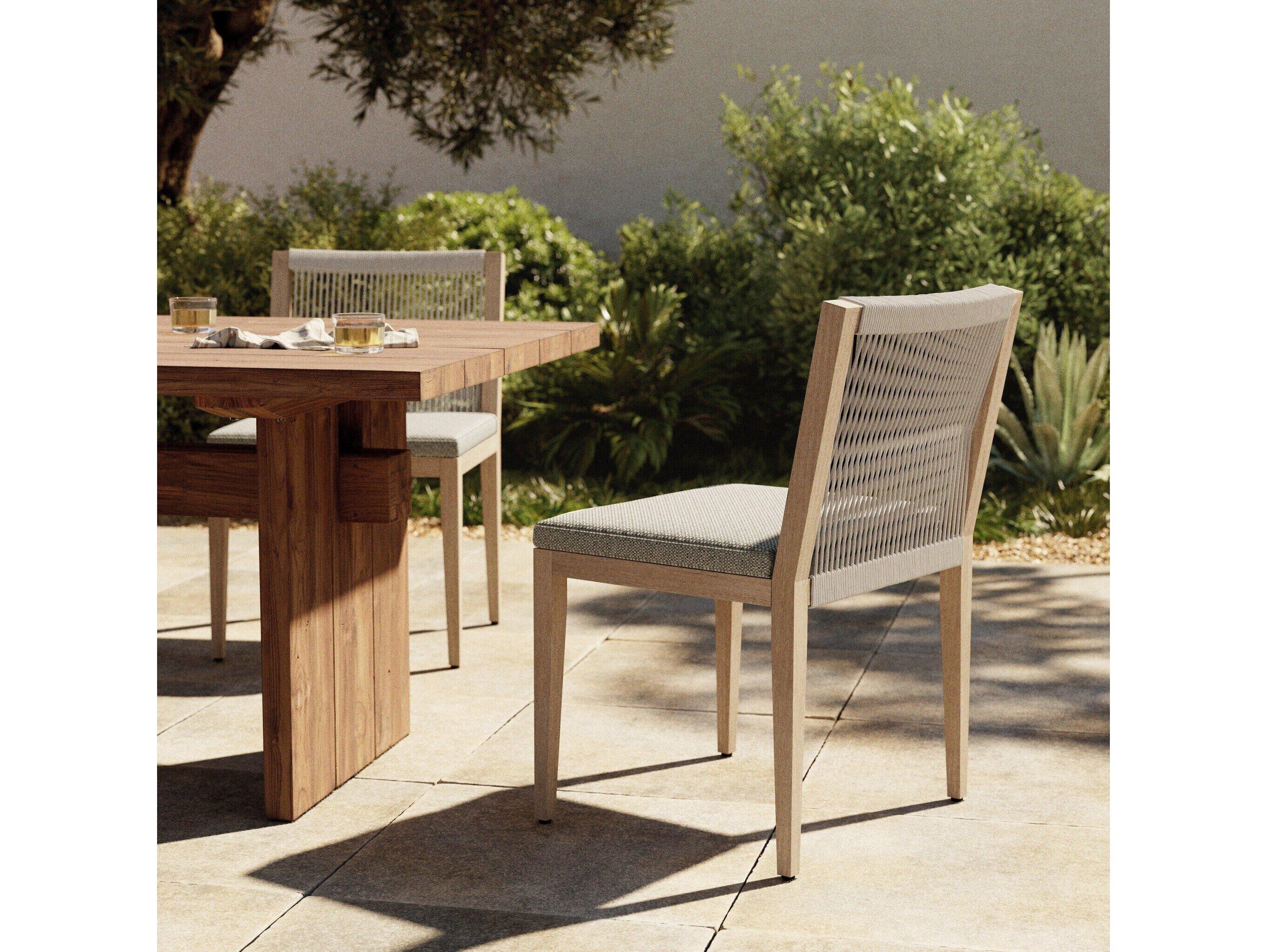 Four Hands Outdoor Solano Faye Ash / Washed Brown / Grey Rope Dining Chair