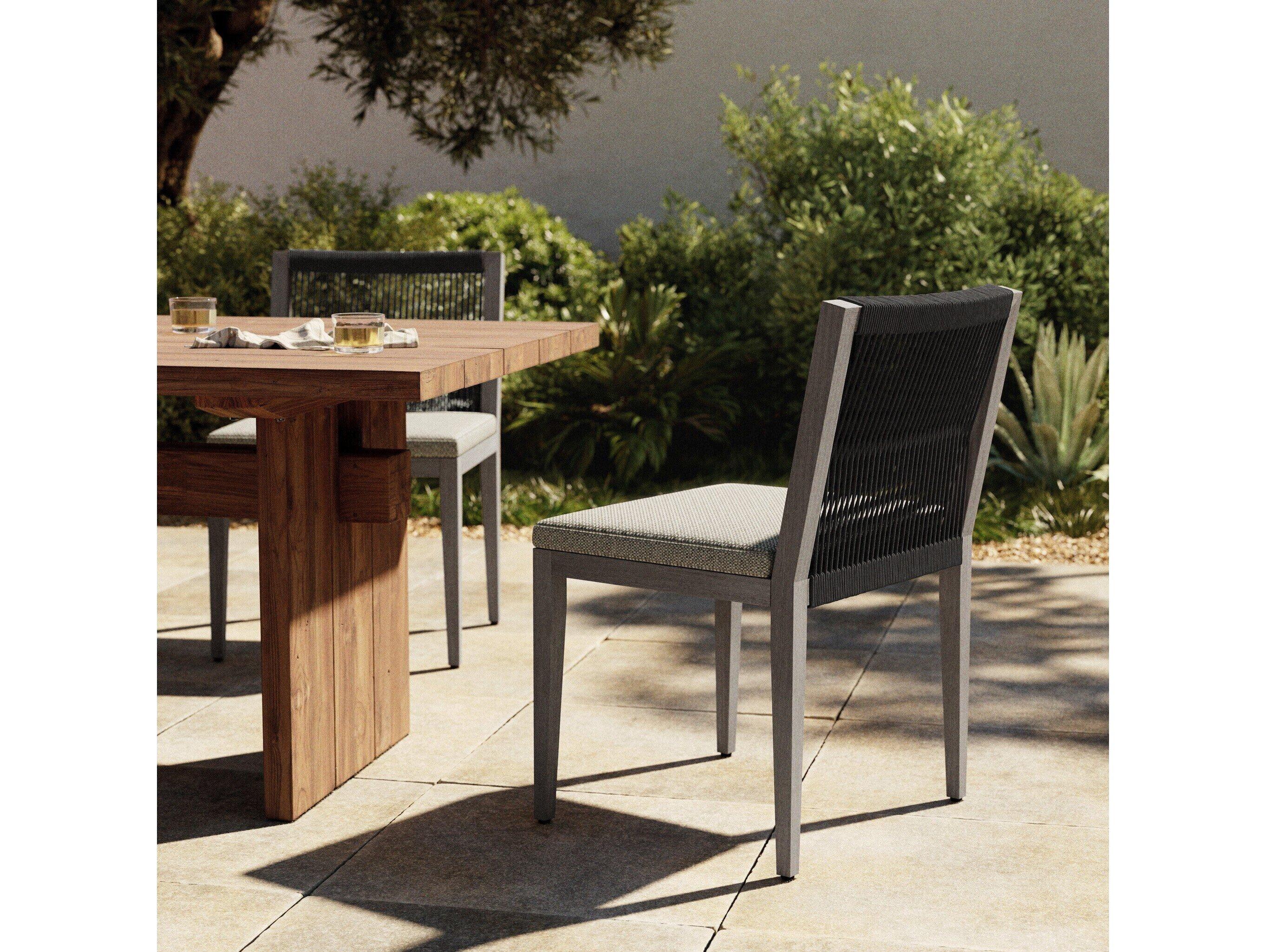 Four Hands Outdoor Solano Faye Ash / Weathered Grey / Dark Grey Rope Dining Chair