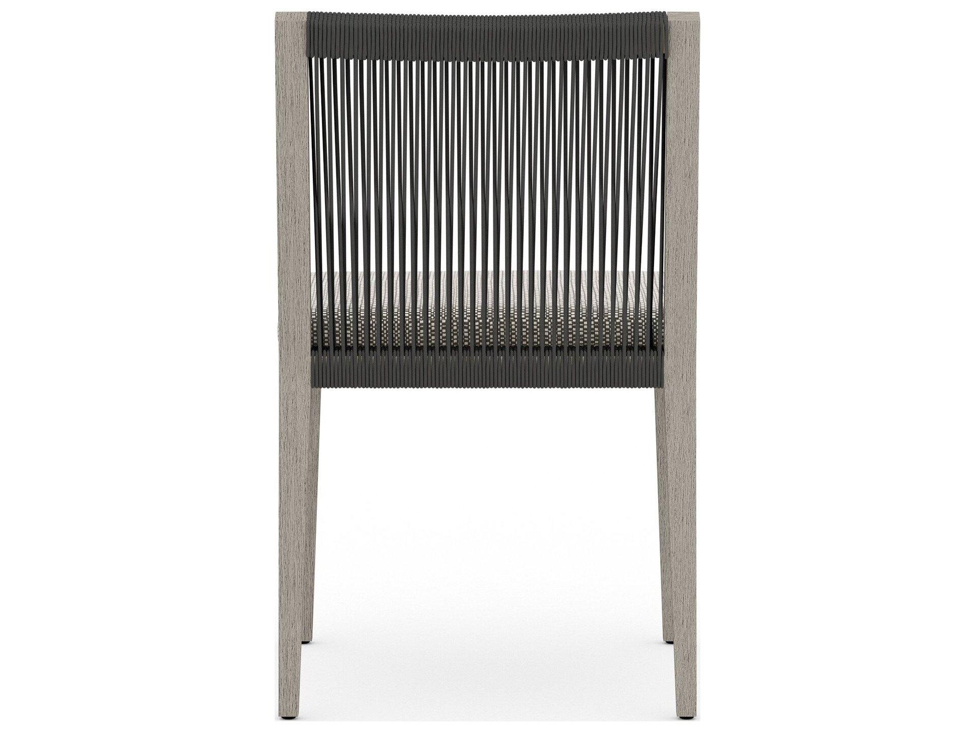 Four Hands Outdoor Solano Faye Ash / Weathered Grey / Dark Grey Rope Dining Chair