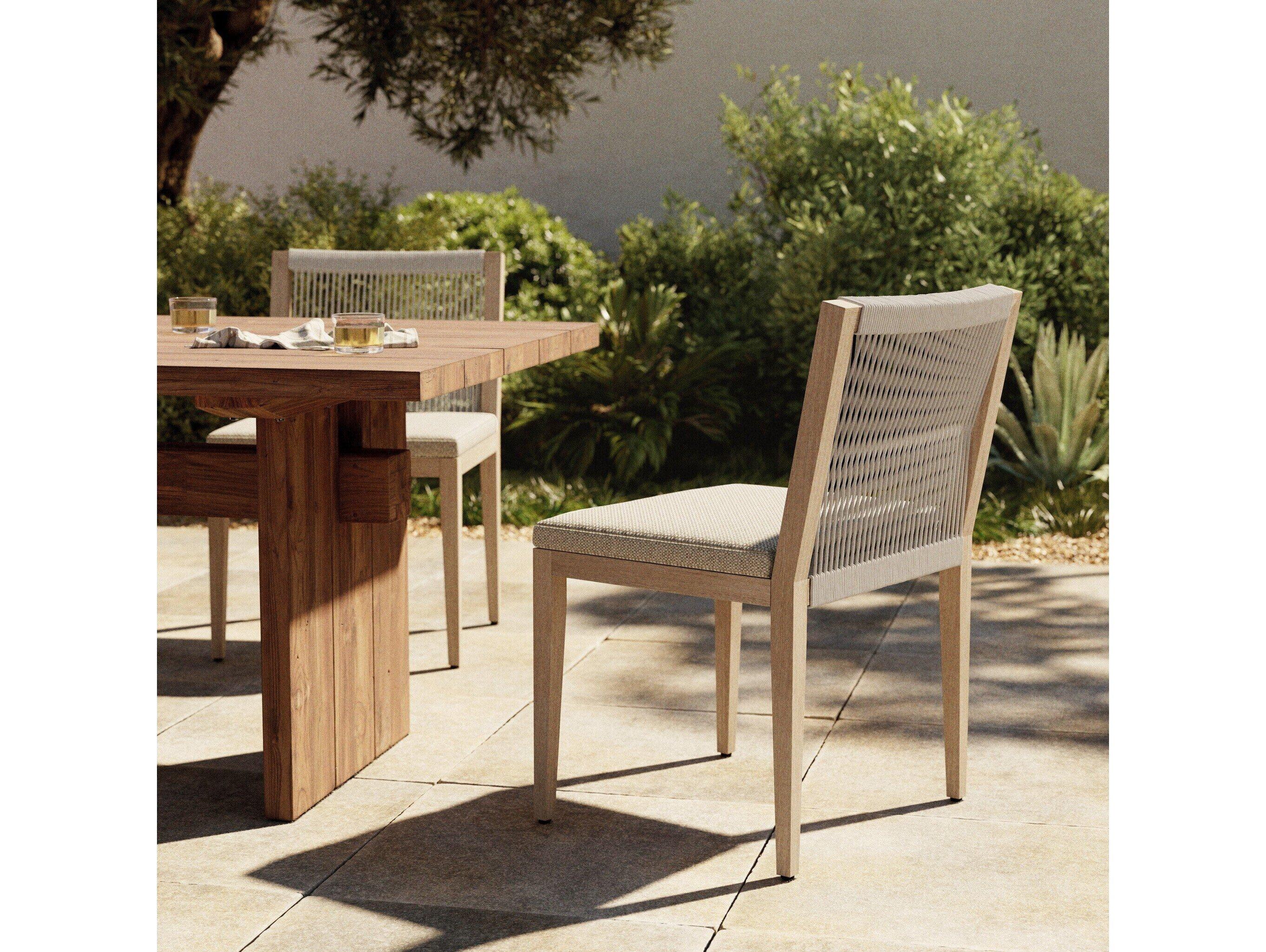 Four Hands Outdoor Solano Faye Sand / Natural / Grey Rope Dining Chair