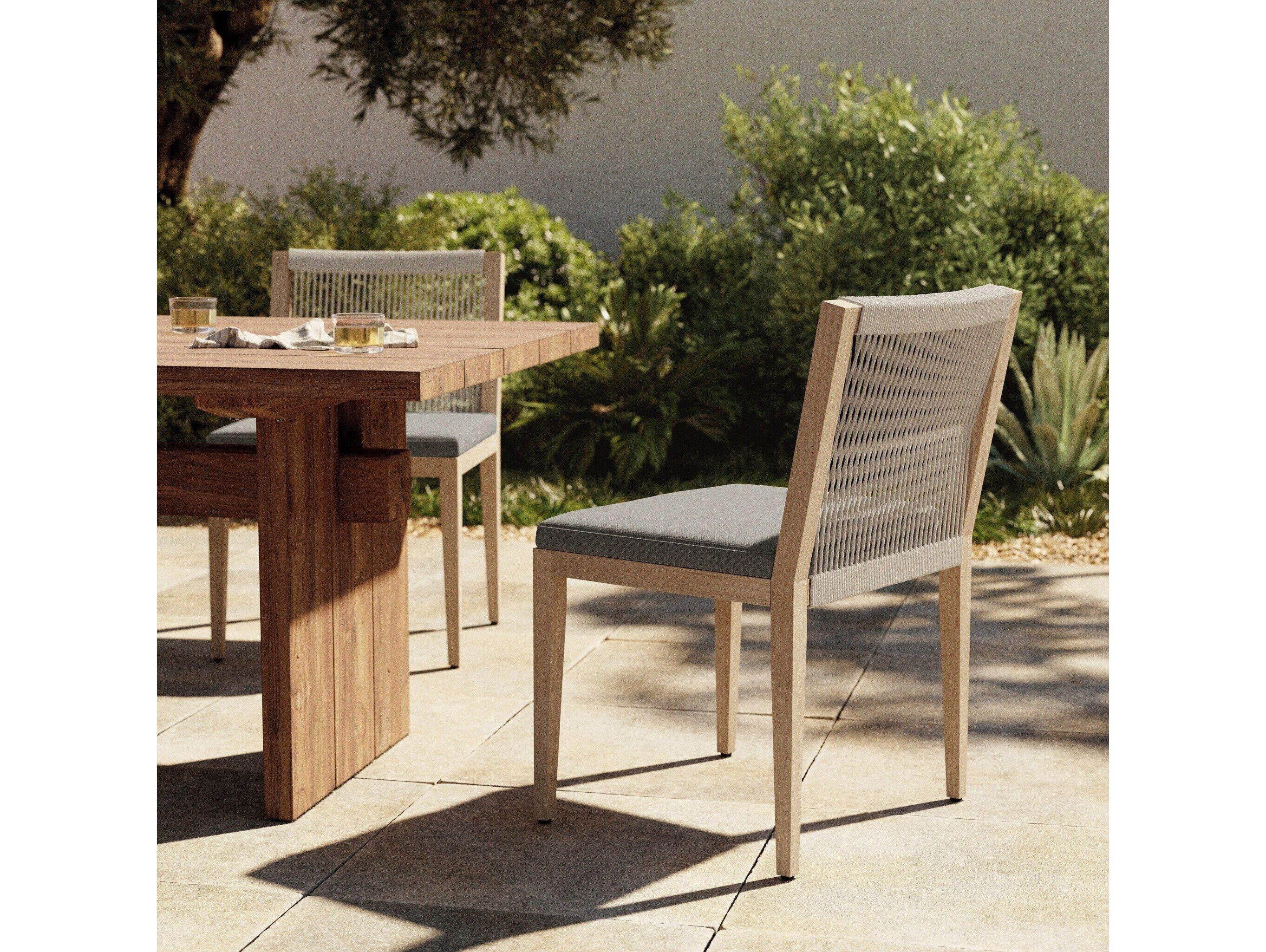 Four Hands Outdoor Solano Charcoal / Washed Brown / Grey Rope Dining Chair