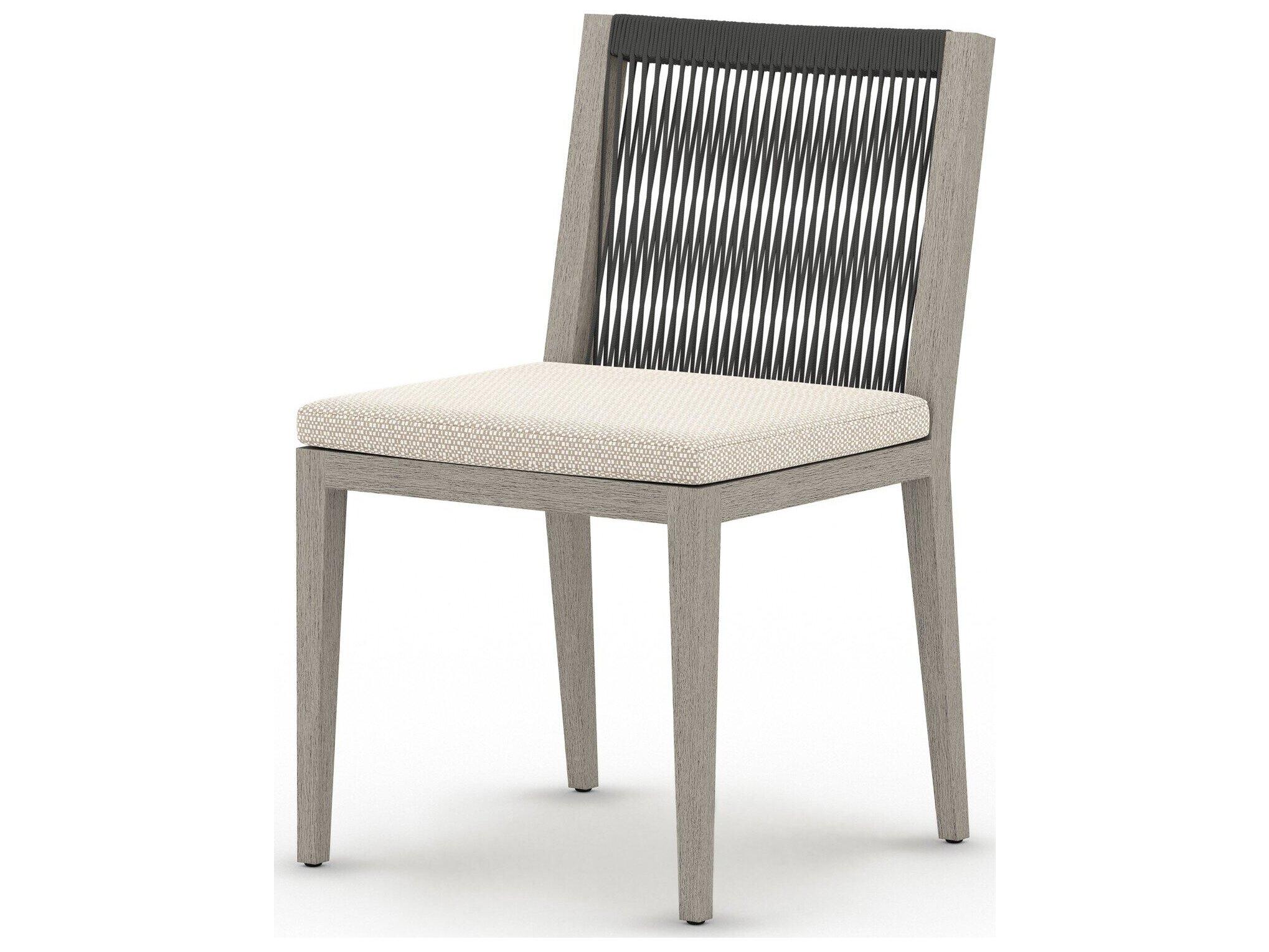 Four Hands Outdoor Solano Faye Sand / Weathered Grey / Dark Grey Rope Dining Chair