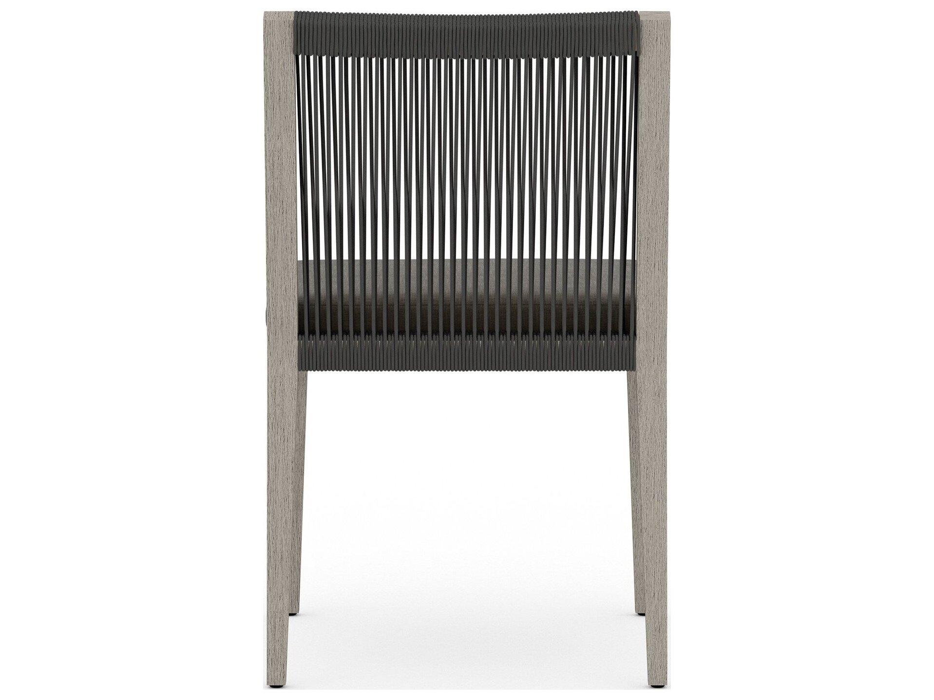 Four Hands Outdoor Solano Charcoal / Weathered Grey / Dark Grey Rope Dining Chair