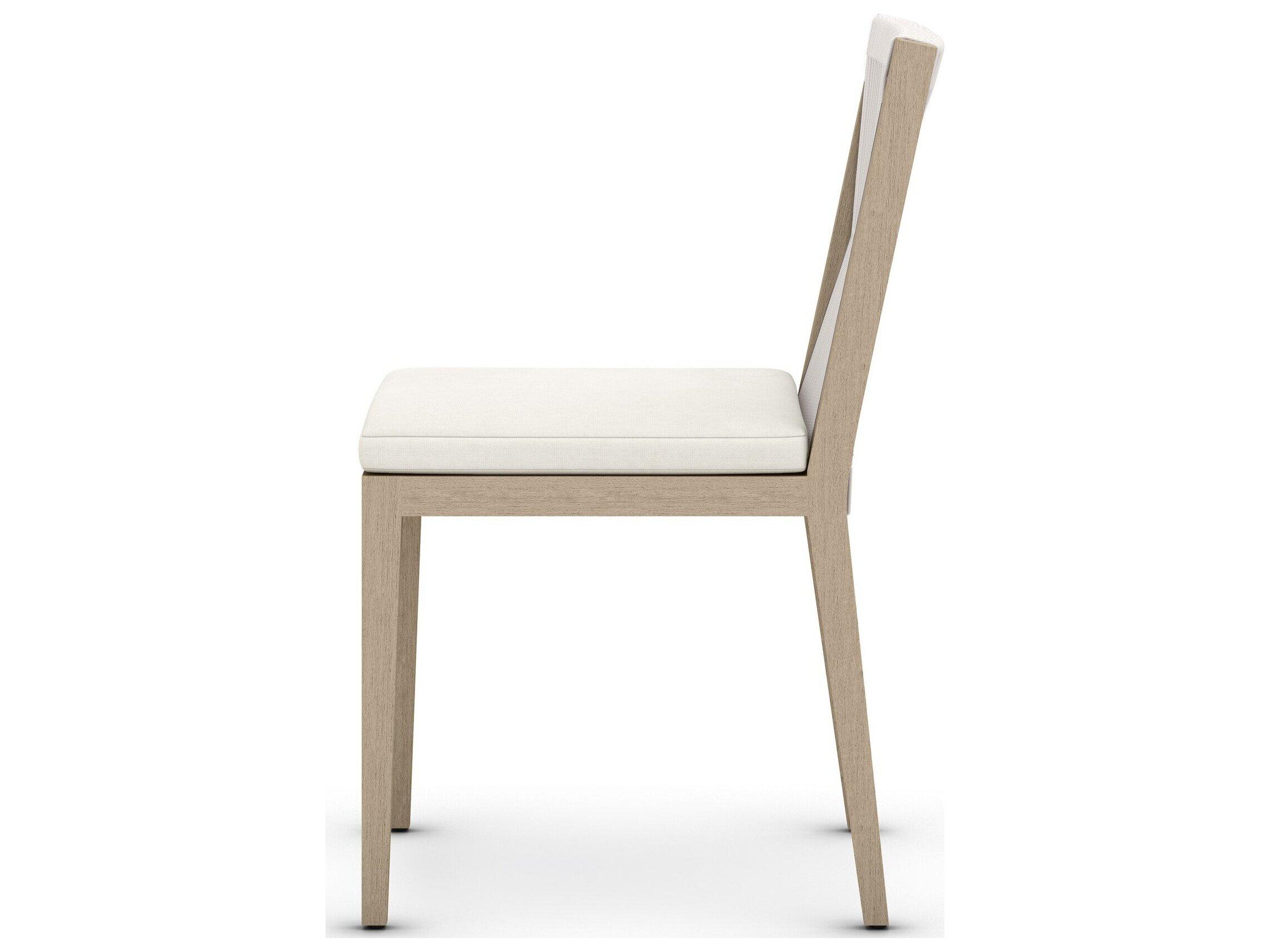 Luxecor Globetrotter Outdoor Grey Rope / Washed Brown Teak Dining Chair with Natural Ivory Cushion