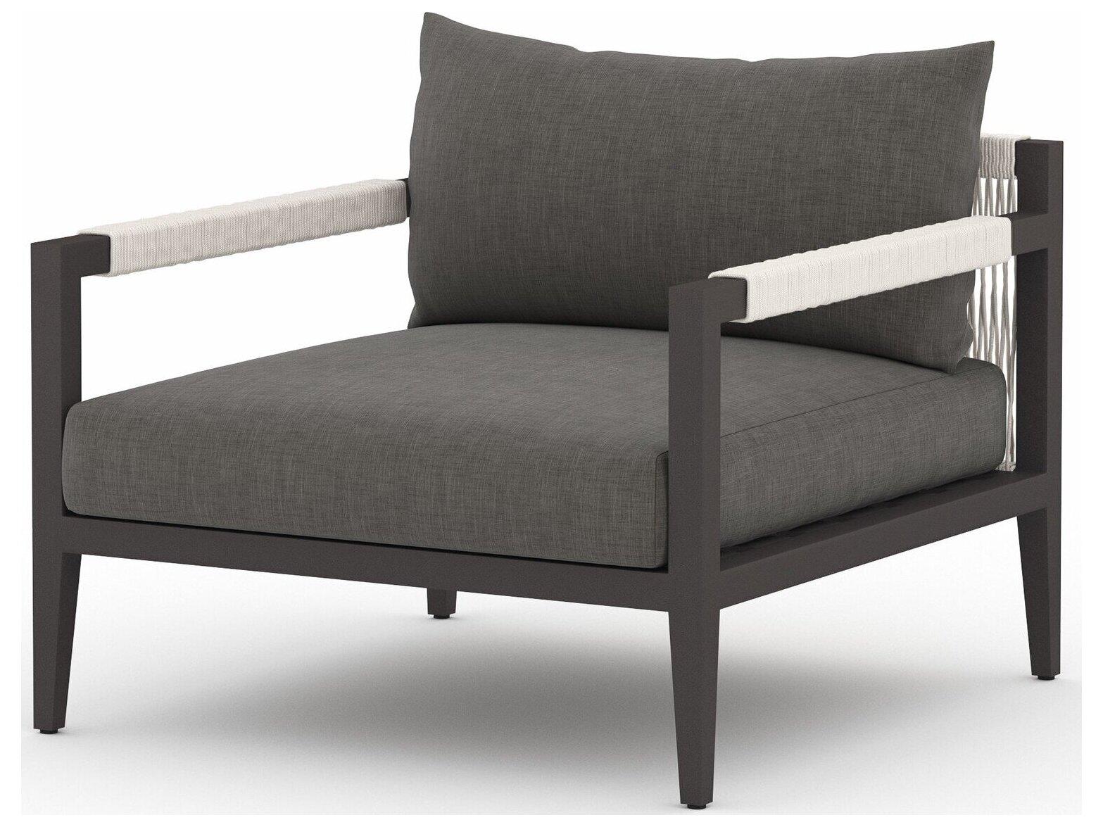 Four Hands Outdoor Solano Charcoal / Bronze / Ivory Rope Lounge Chair