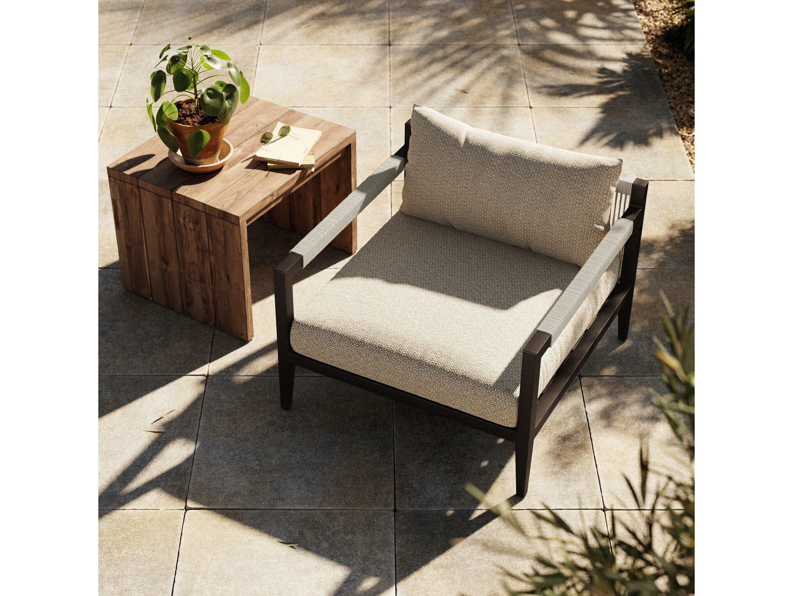 Four Hands Outdoor Solano Faye Sand / Bronze / Ivory Rope Lounge Chair