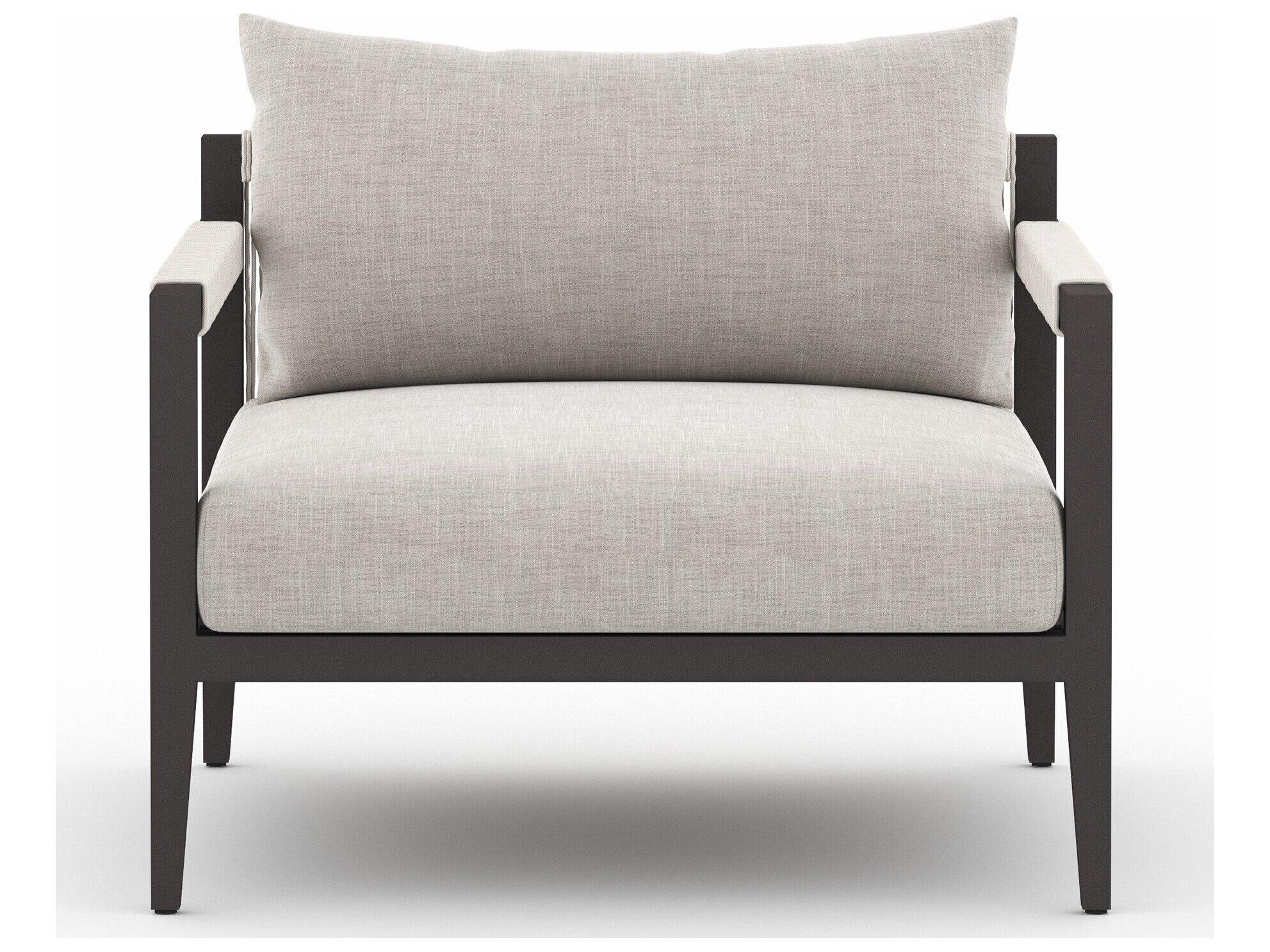 Four Hands Outdoor Solano Stone Grey / Bronze / Ivory Rope Lounge Chair