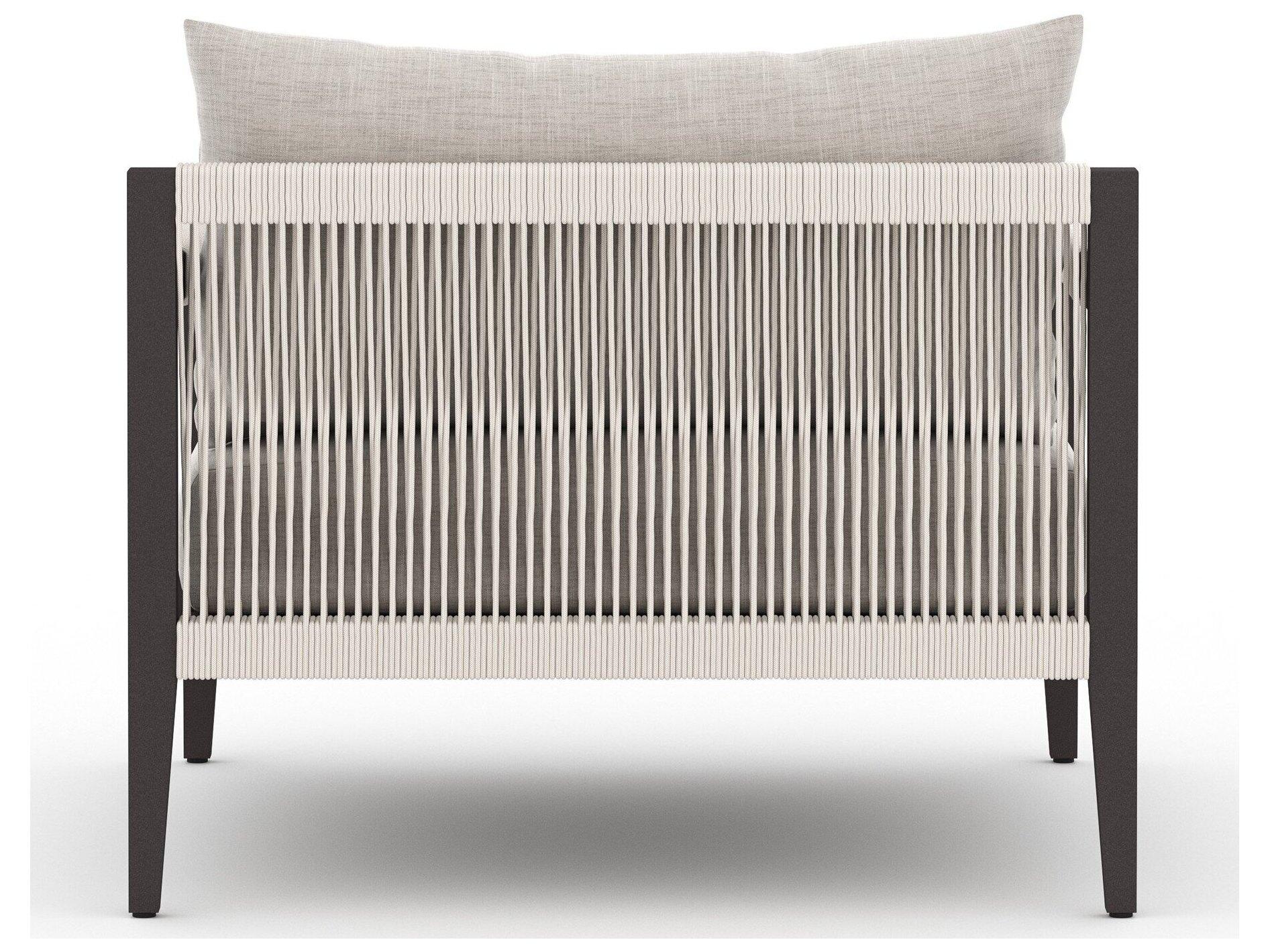 Four Hands Outdoor Solano Stone Grey / Bronze / Ivory Rope Lounge Chair