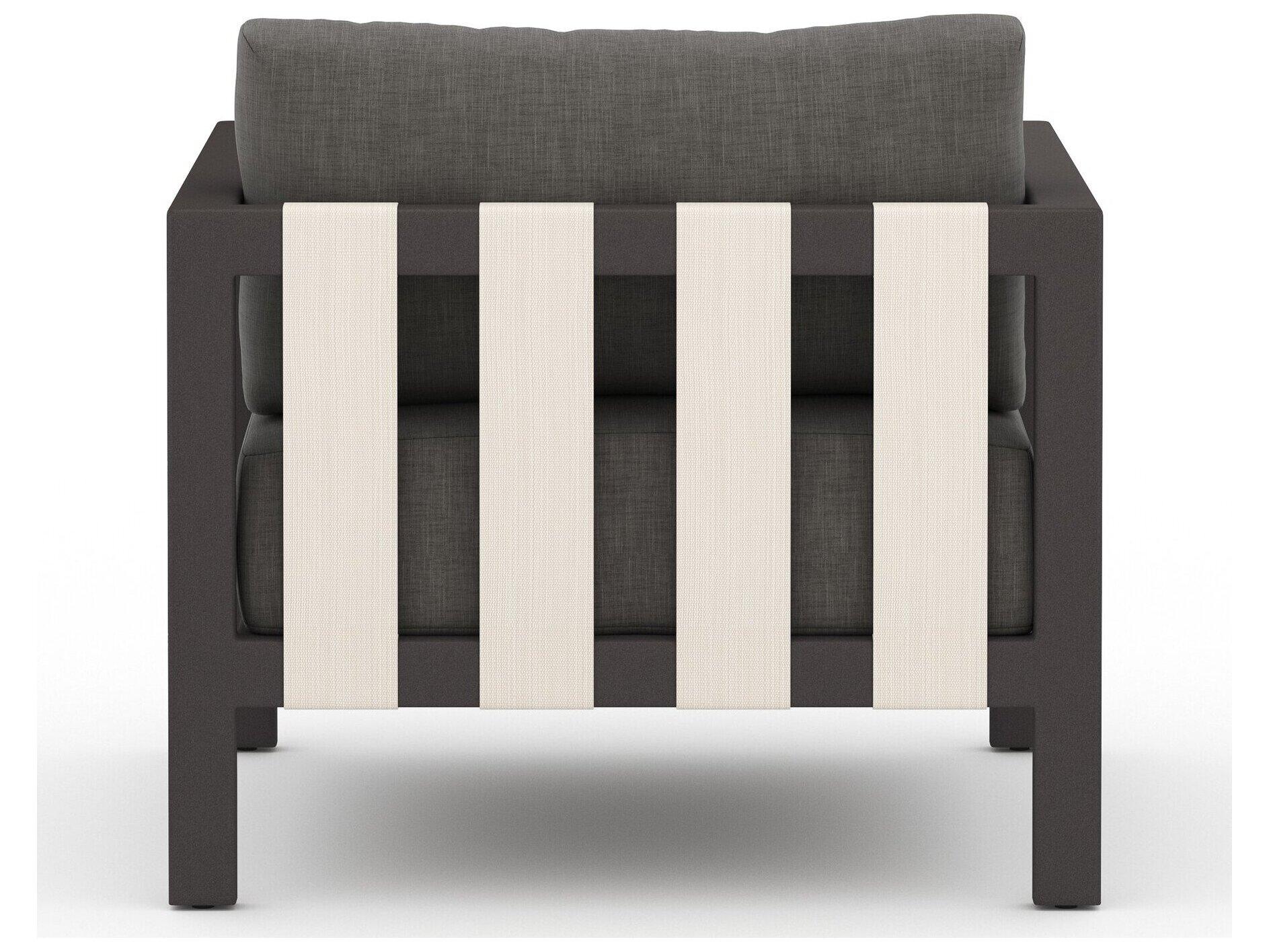 Four Hands Outdoor Solano Bronze Aluminum / Ivory Rope Lounge Chair with Charcoal Cushion