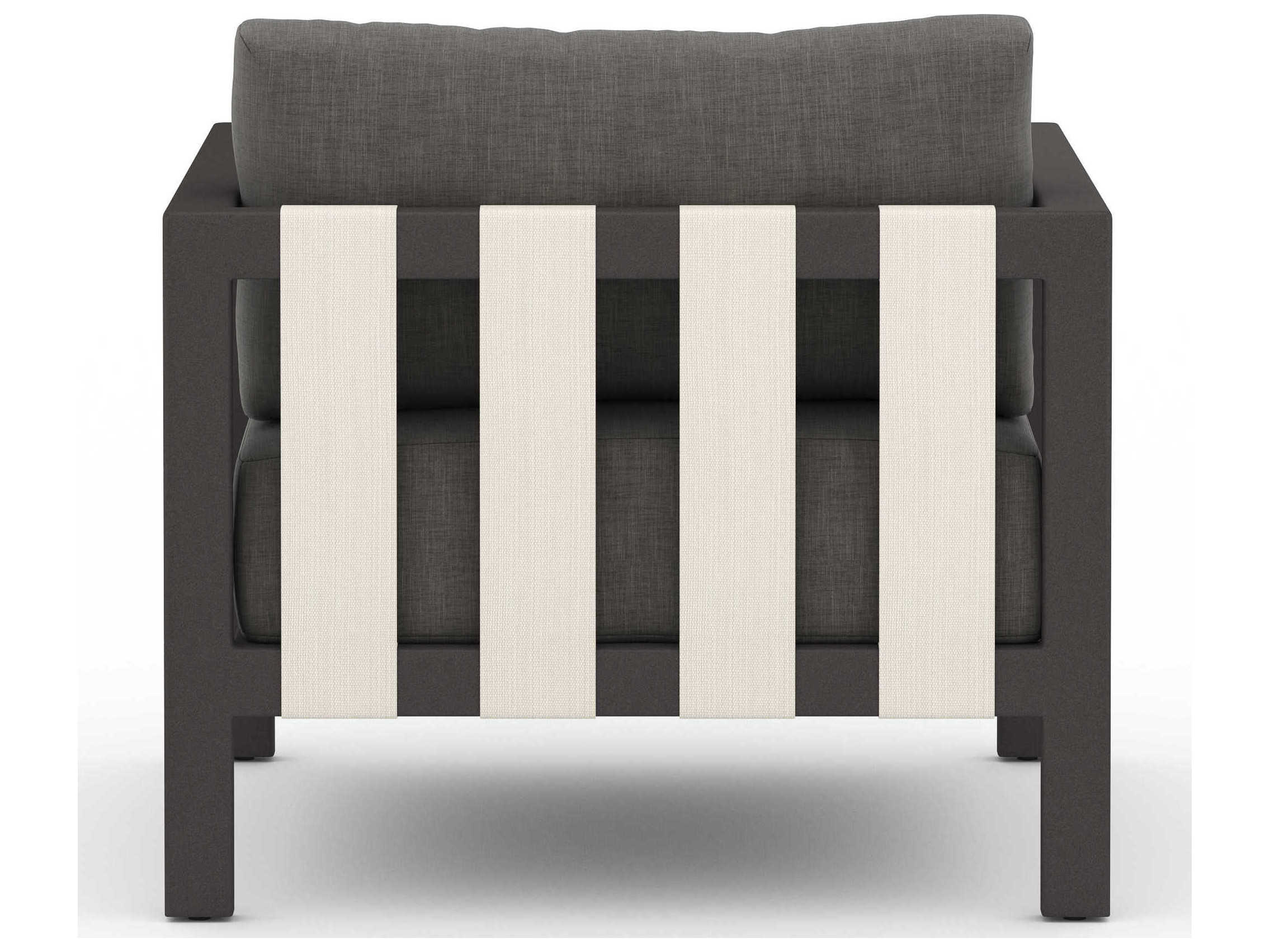 Four Hands Outdoor Solano Bronze Aluminum / Ivory Rope Lounge Chair with Charcoal Cushion