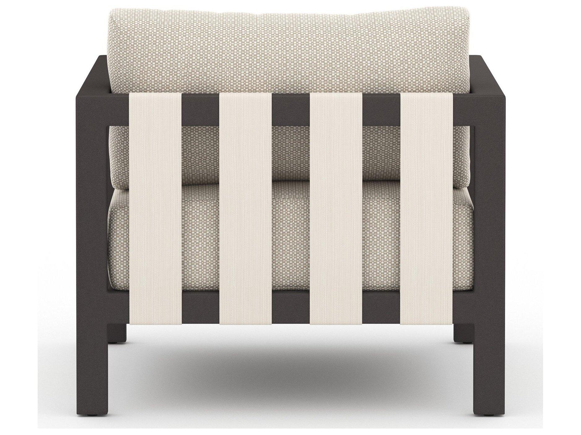 Four Hands Outdoor Solano Bronze Aluminum / Ivory Rope Lounge Chair with Faye Sand Cushion