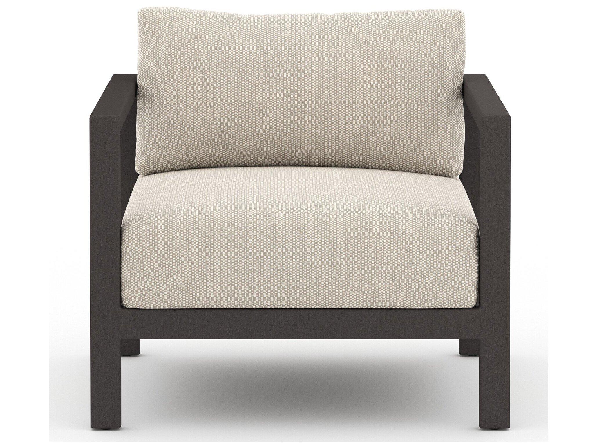 Four Hands Outdoor Solano Bronze Aluminum / Ivory Rope Lounge Chair with Faye Sand Cushion