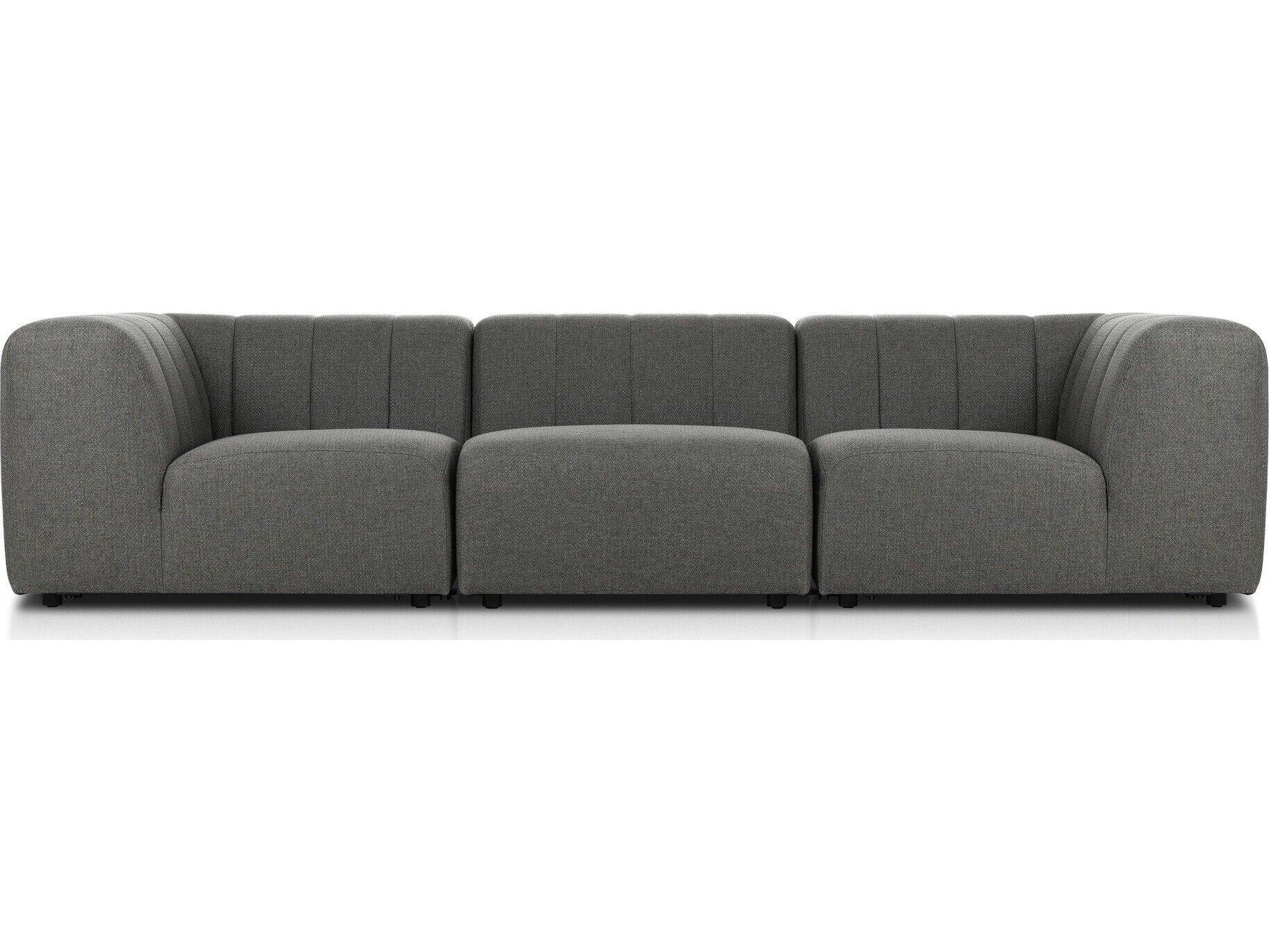 Four Hands Outdoor Solano Hayes Charcoal 3-Piece Sectional Sofa