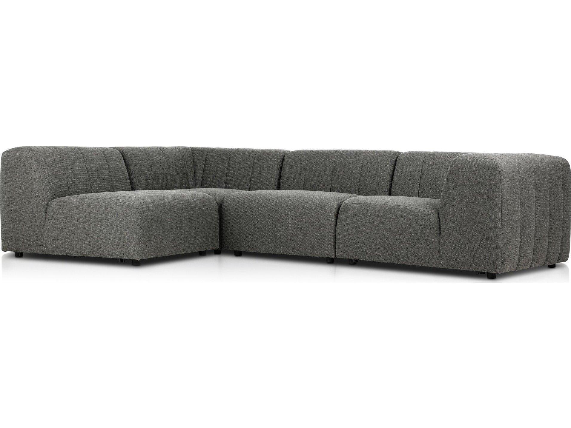 Four Hands Outdoor Solano Hayes Charcoal 4-Piece Sectional Sofa